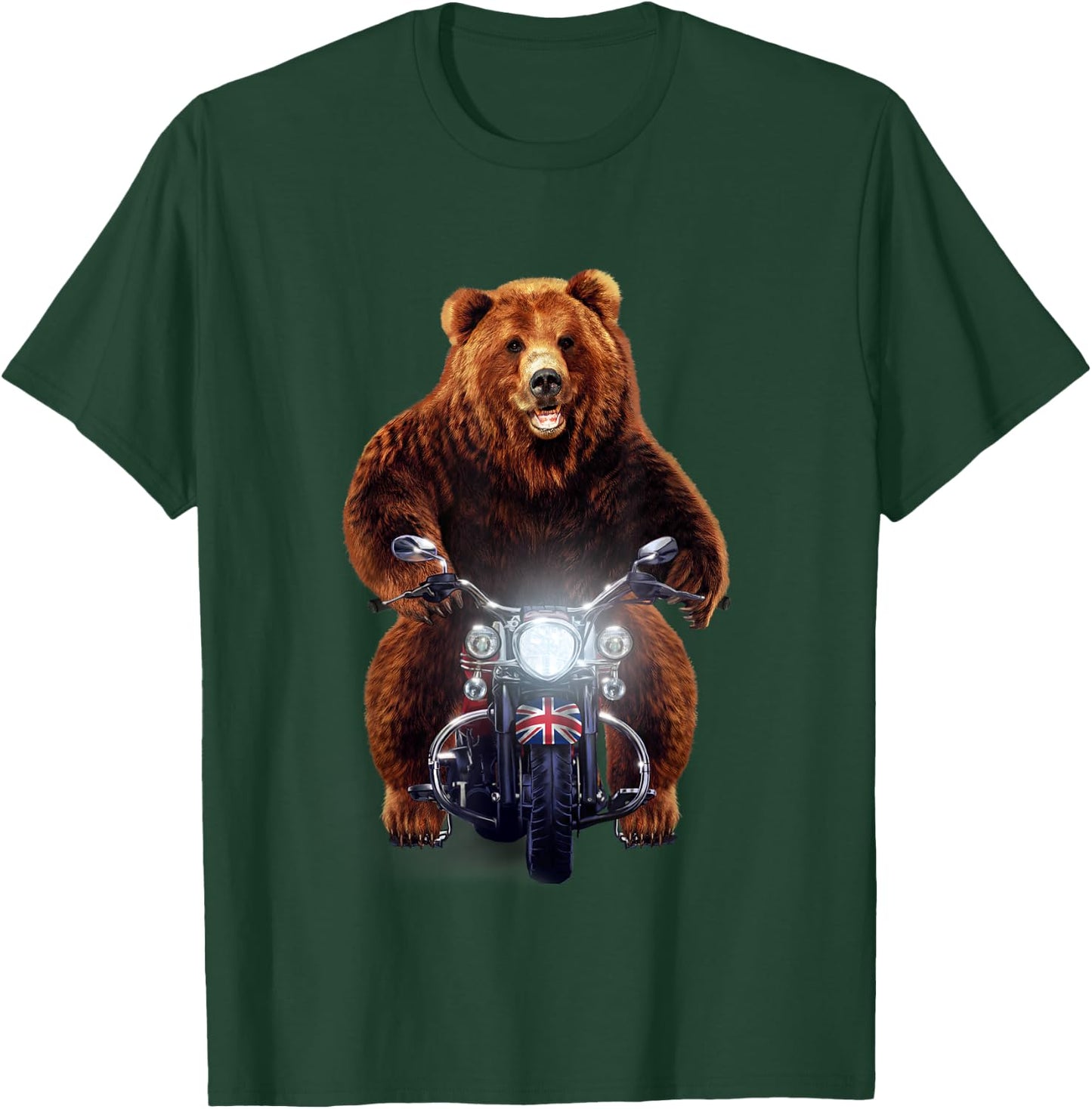 Biker Grizzly Bear Riding Motorcycle T-Shirt - T-Shirt | Forest
