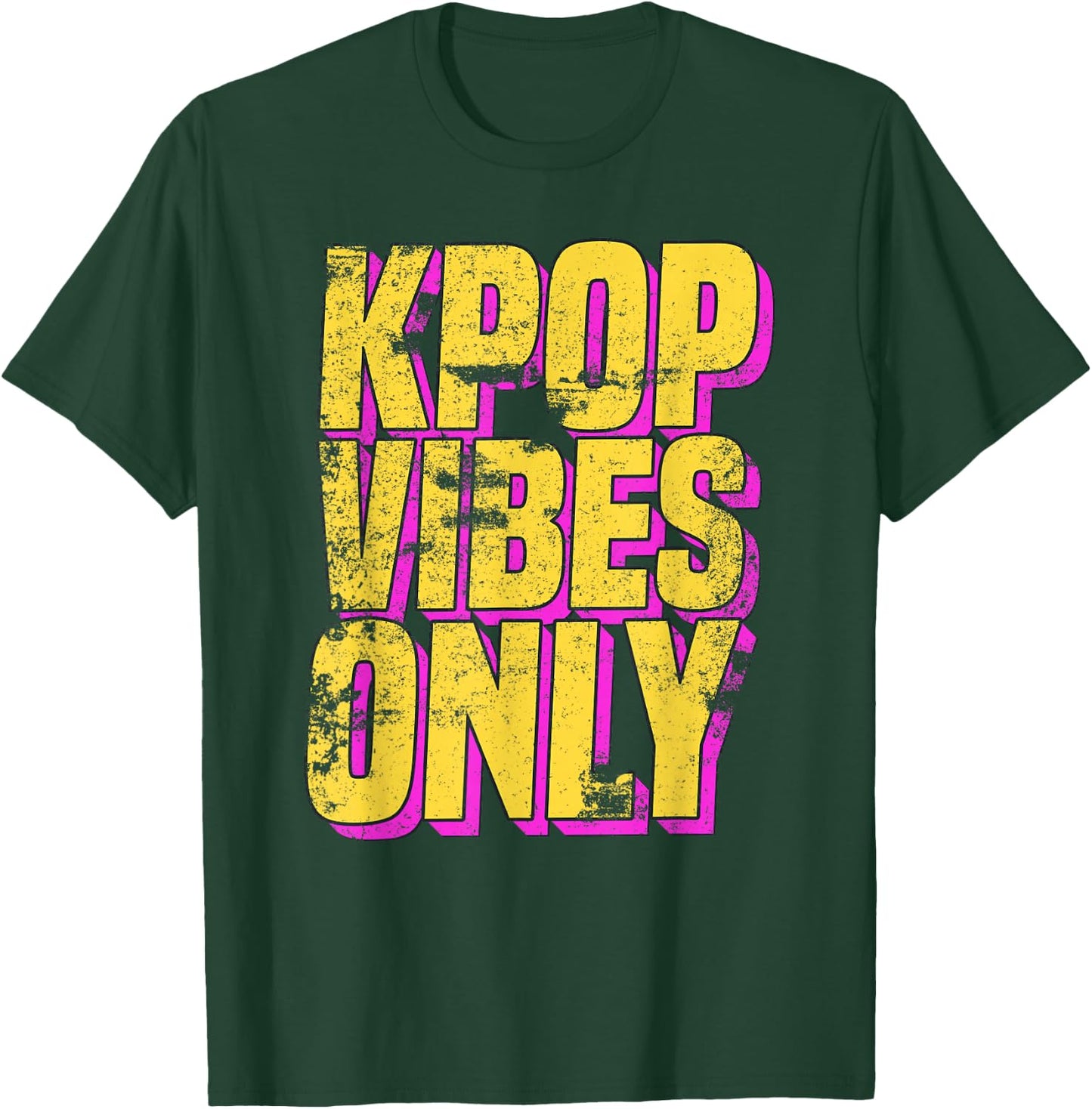 K-Pop Vibes Only - K-Pop Merchandise Shirt Distressed T-Shirt - T-Shirt | Forest