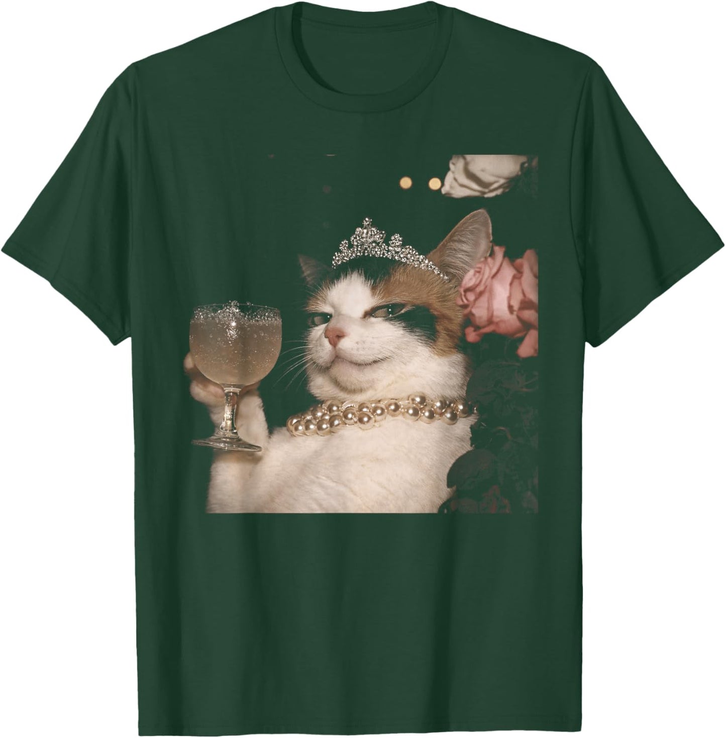 Retro Elengant Cat Funny Meme Cringe T-Shirt - T-Shirt | Forest