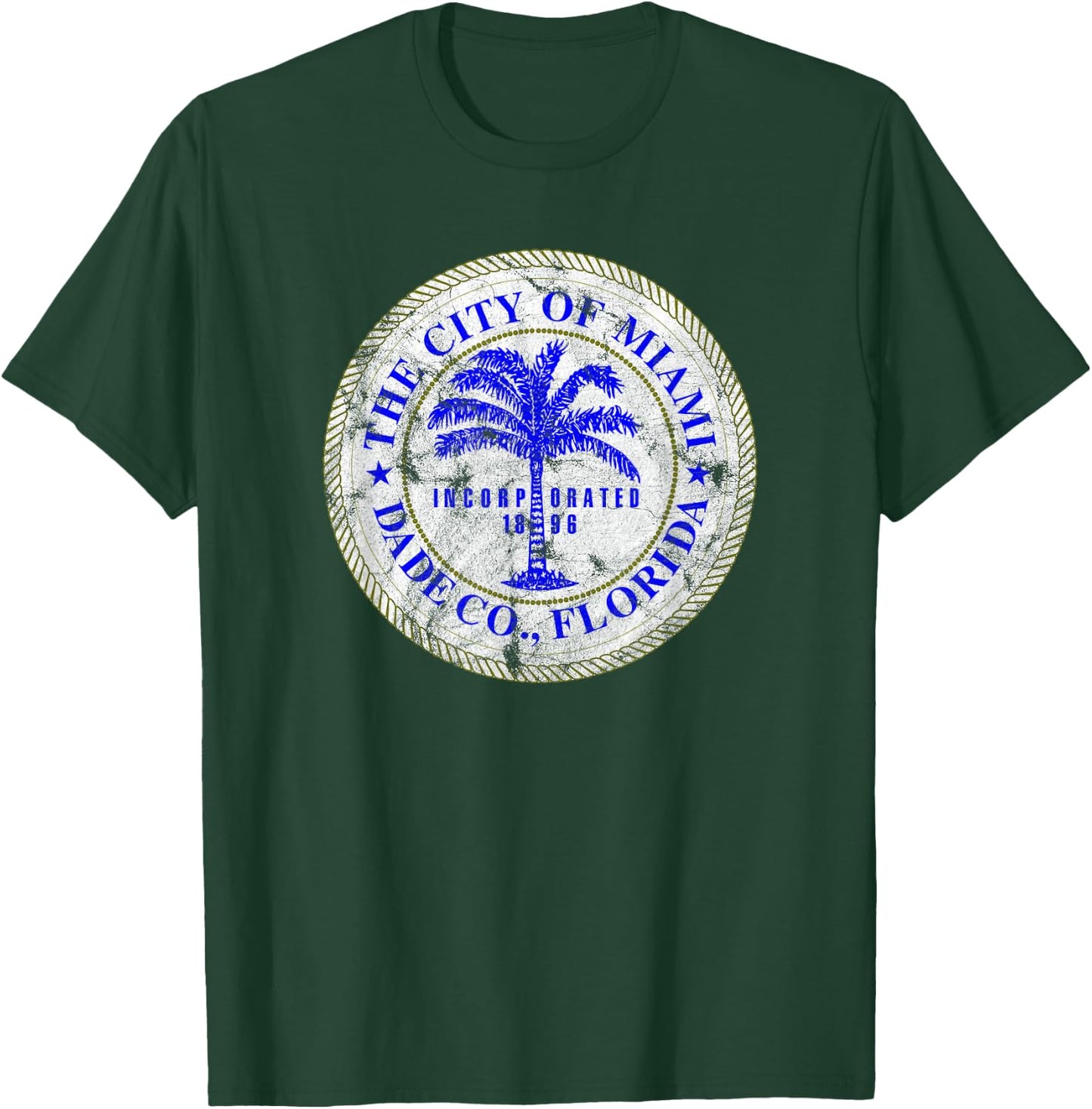 Miami Florida City Seal State Home Pride Dade County T-Shirt - T-Shirt | Forest