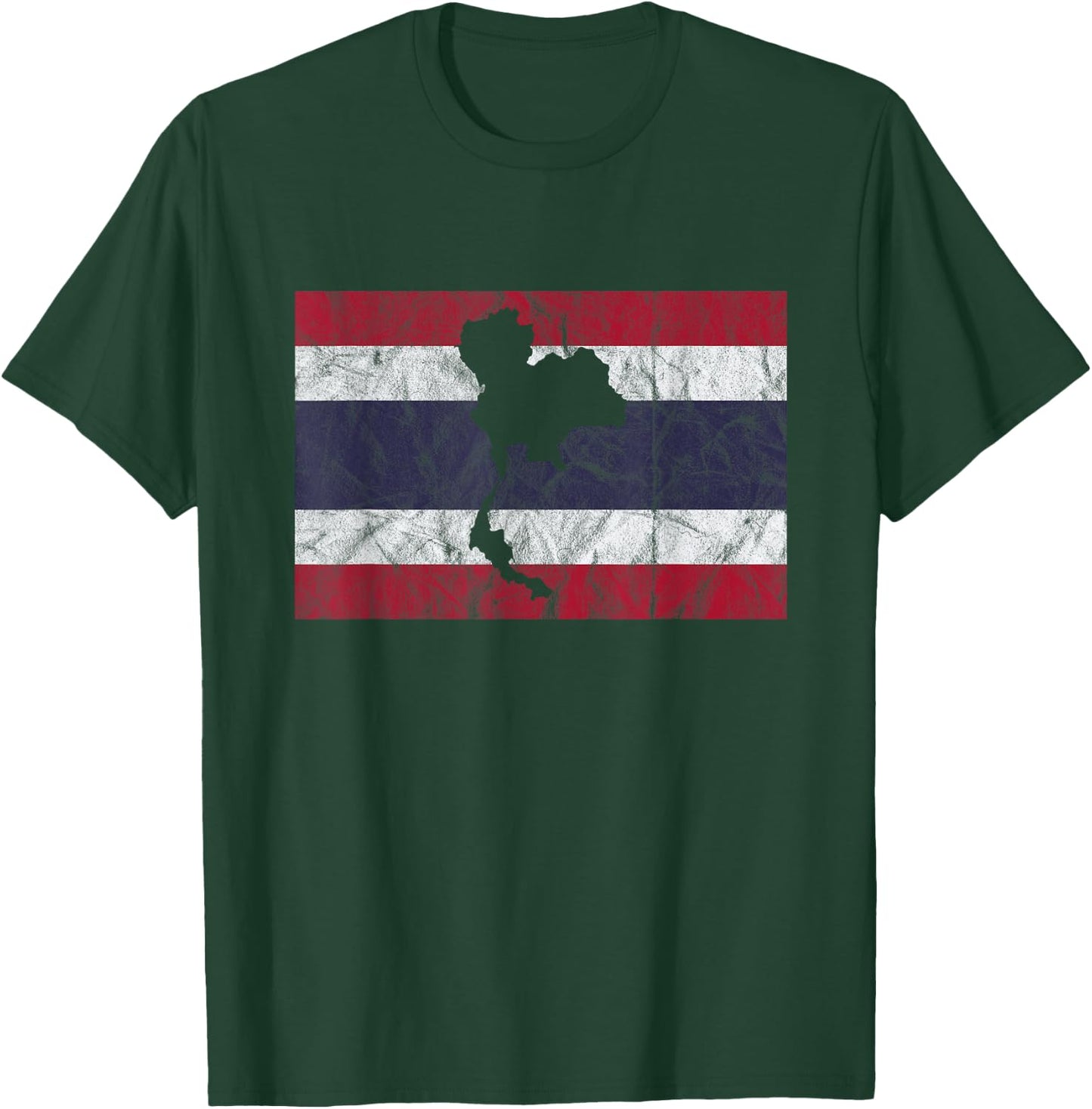 Thailand Thai Flag Outline Travel Holiday Asia T-Shirt - T-Shirt | Forest