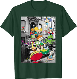 Nickelodeon Classic Nicktoons Hanging On Stoop T-Shirt - T-Shirt | Forest
