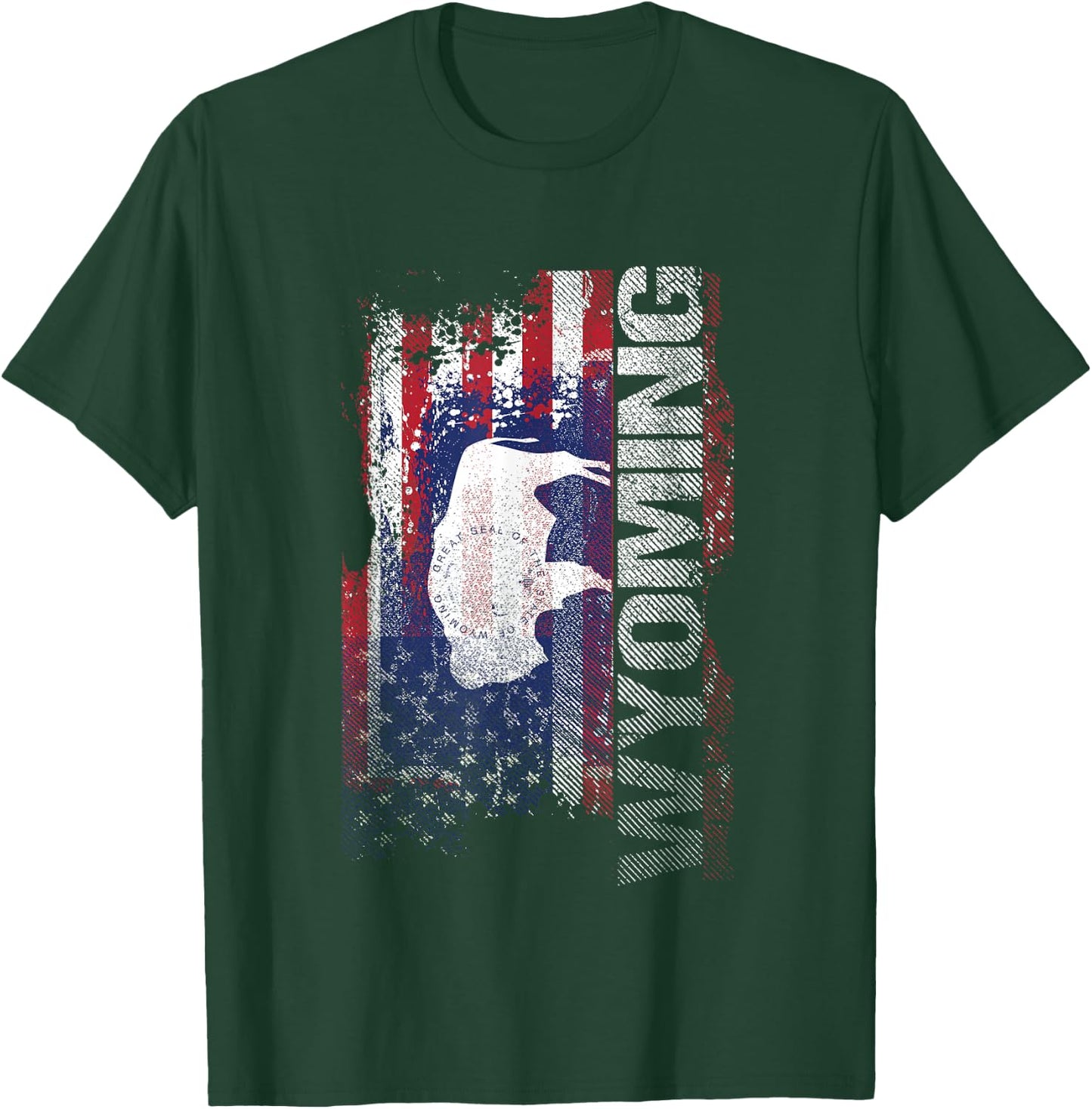 Wyoming State USA Flag Souvenir Gift T-Shirt - T-Shirt | Forest