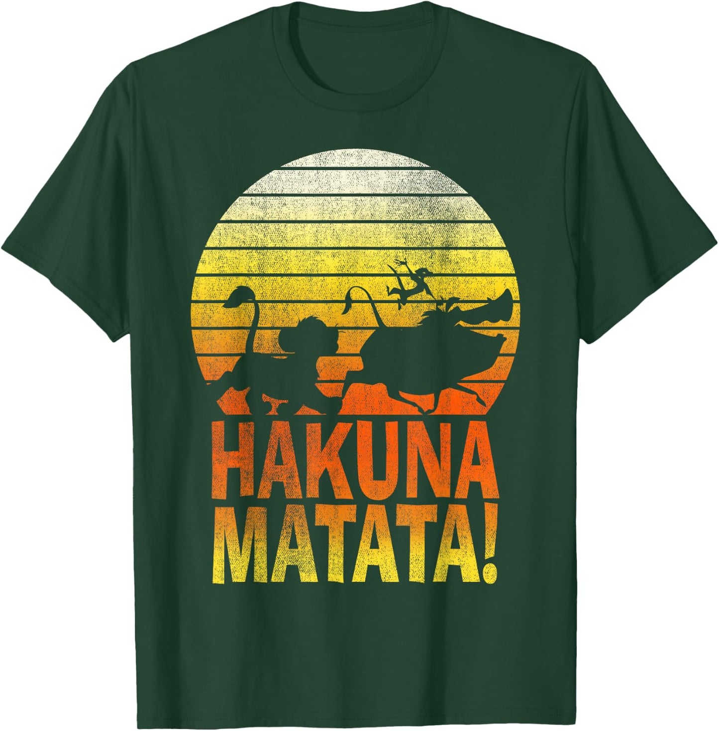 Disney The Lion King Hakuna Matata Distressed Group Shadows T-Shirt - T-Shirt | Forest