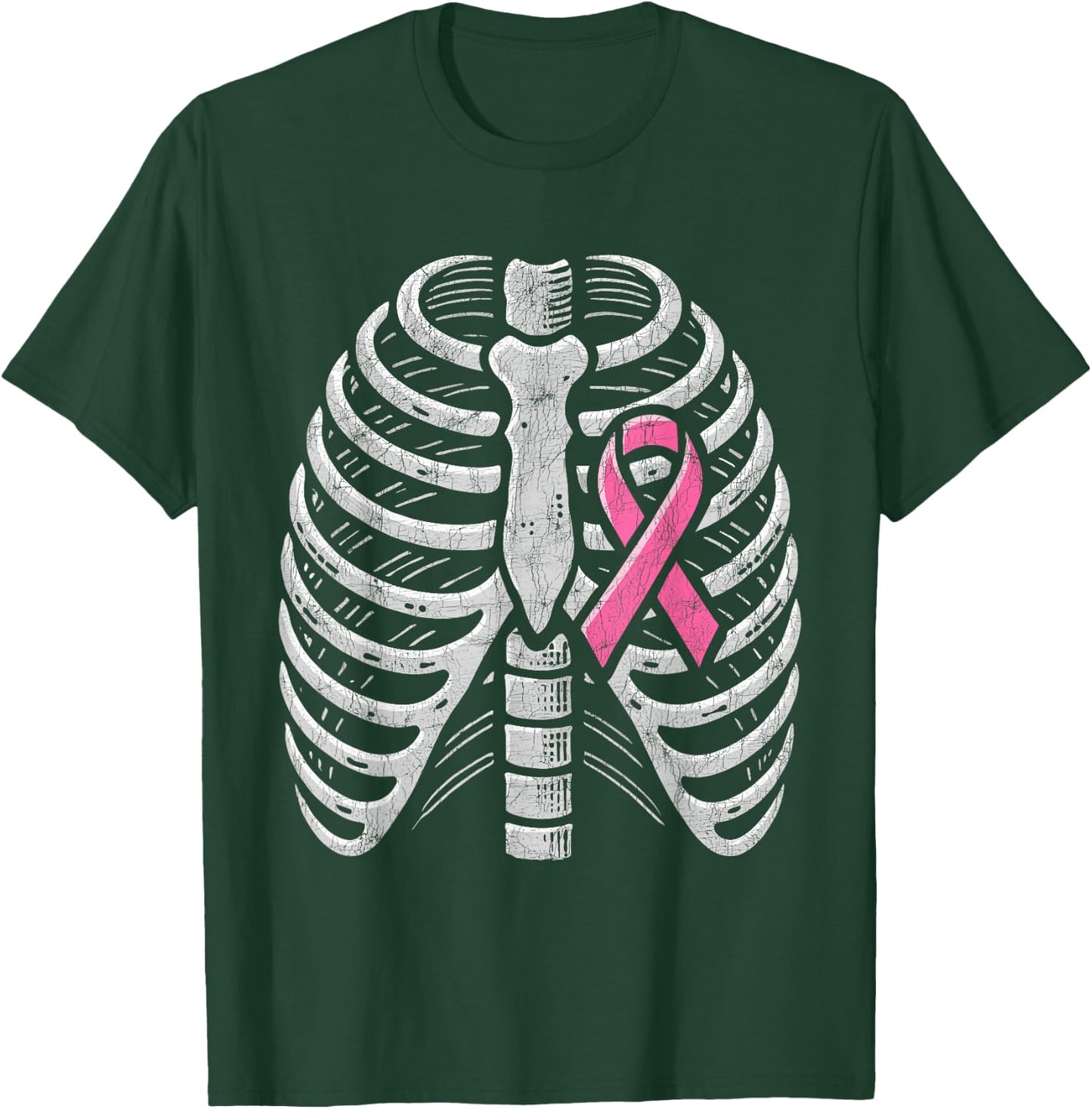 Breast Cancer Awareness Halloween Costume, Pink Ribcage T-Shirt - T-Shirt | Forest
