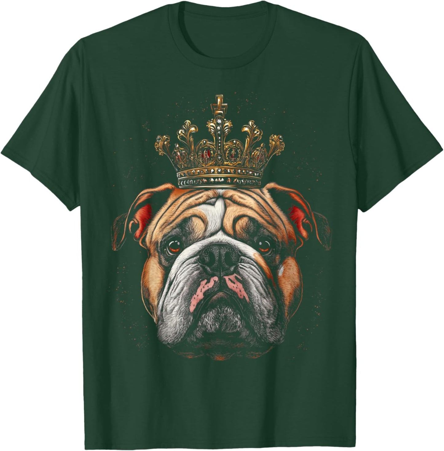 English Bulldog Queen King Crown T-Shirt - T-Shirt | Forest