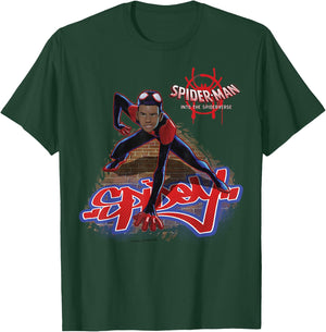 Marvel Spider-Man Spiderverse Miles Morales Climb Small T-Shirt - T-Shirt | Forest