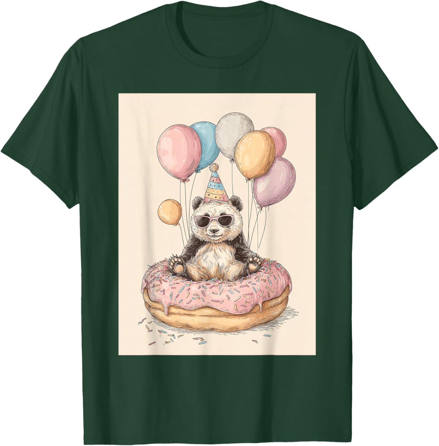 Funny Birthday Party Panda Teen Boys Girls T-Shirt - T-Shirt | Forest