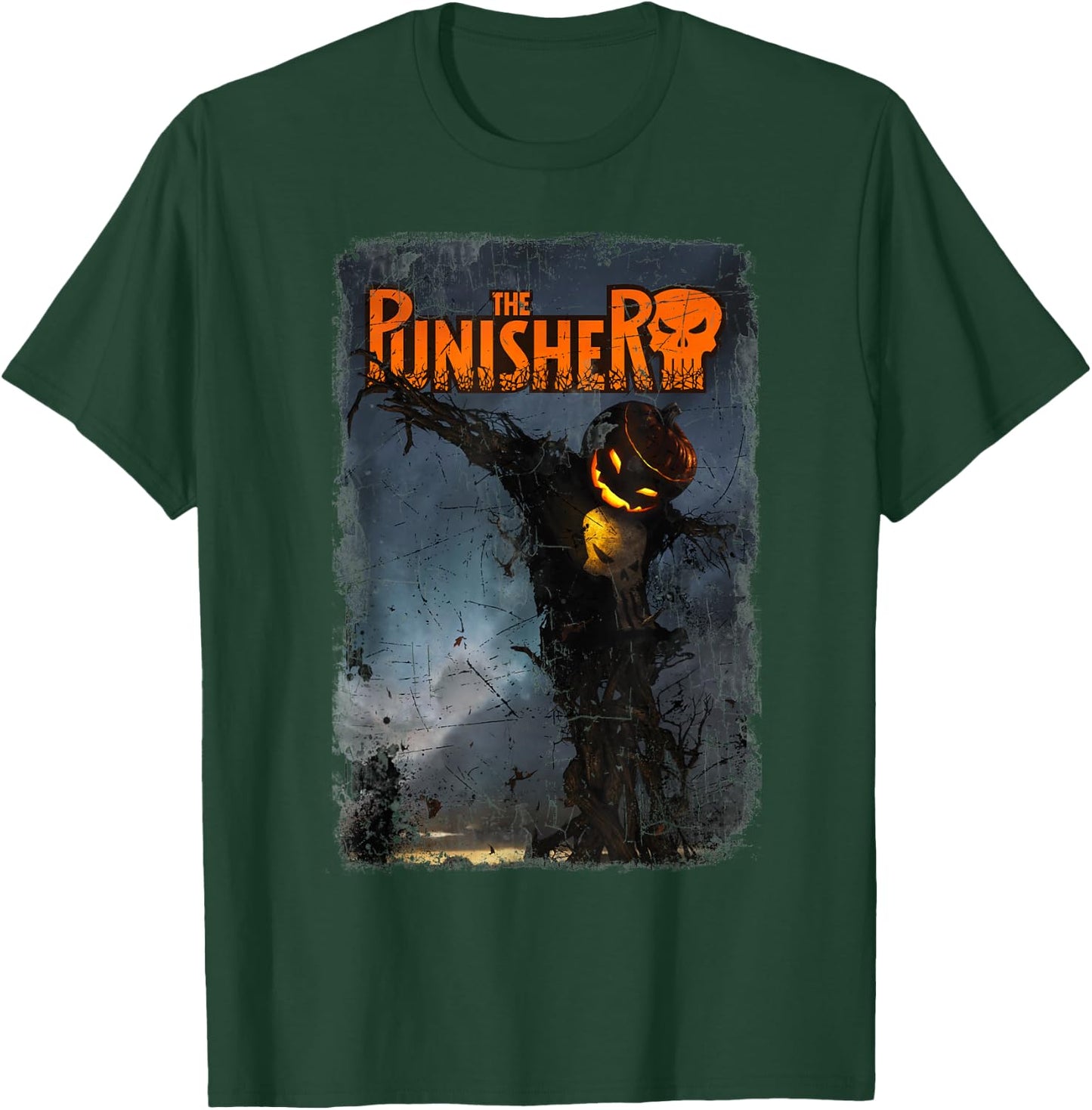 Marvel The Punisher Pumpkin Head Scarecrow Halloween T-Shirt - T-Shirt | Forest
