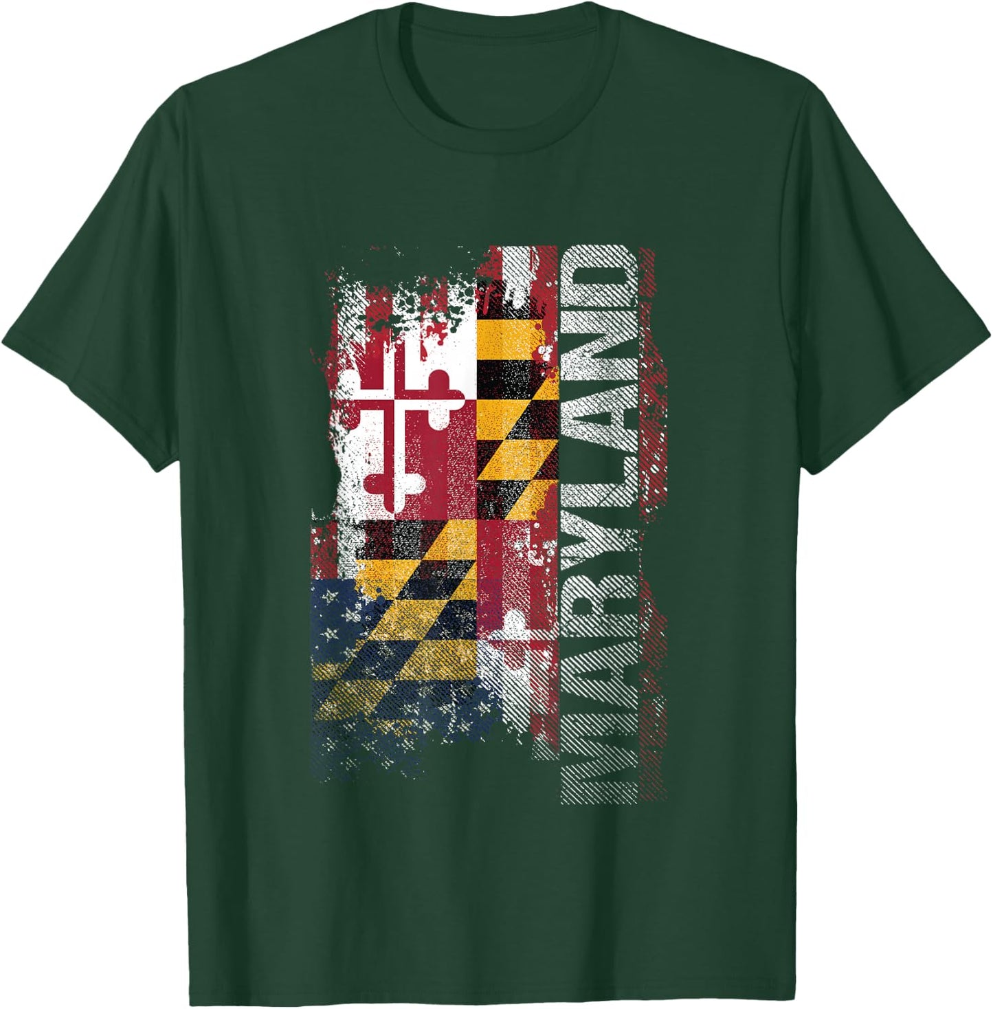Maryland State USA Flag Souvenir Gift T-Shirt - T-Shirt | Forest