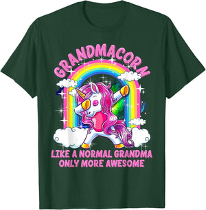 Grandmacorn Like A Normal Grandma Only More Awesome Unicorn T-Shirt - T-Shirt | Forest