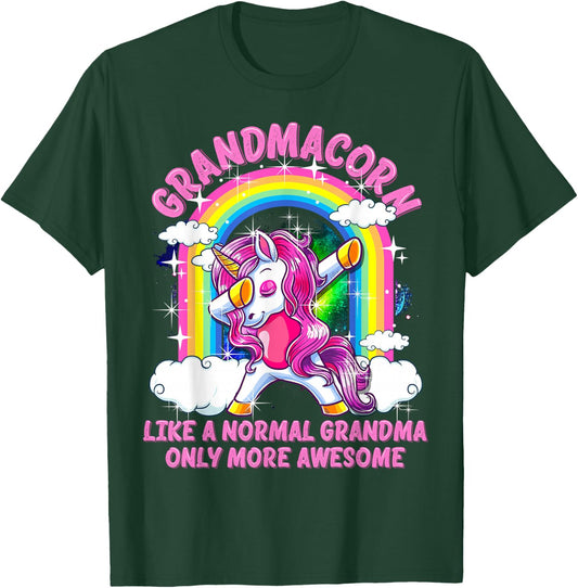 Grandmacorn Like A Normal Grandma Only More Awesome Unicorn T-Shirt - T-Shirt | Forest