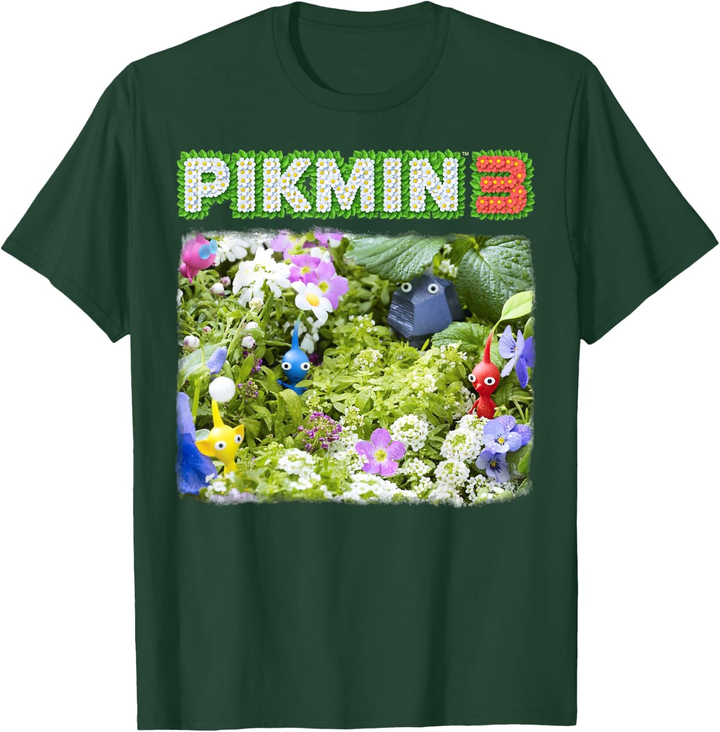 Nintendo Pikmin 3 Floral Logo Poster T-Shirt - T-Shirt | Forest