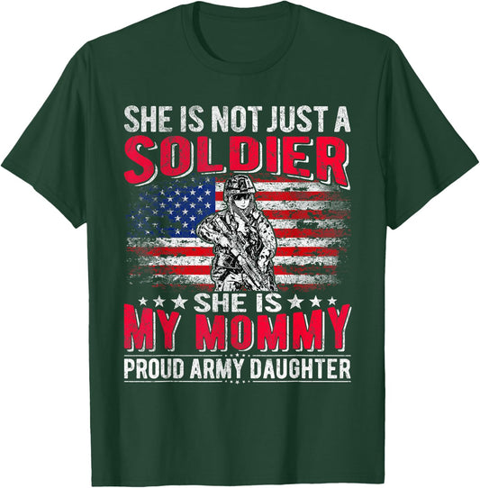 My Mommy Is Soldier Hero Proud Army Daughter Military Child T-Shirt - T-Shirt | Forest