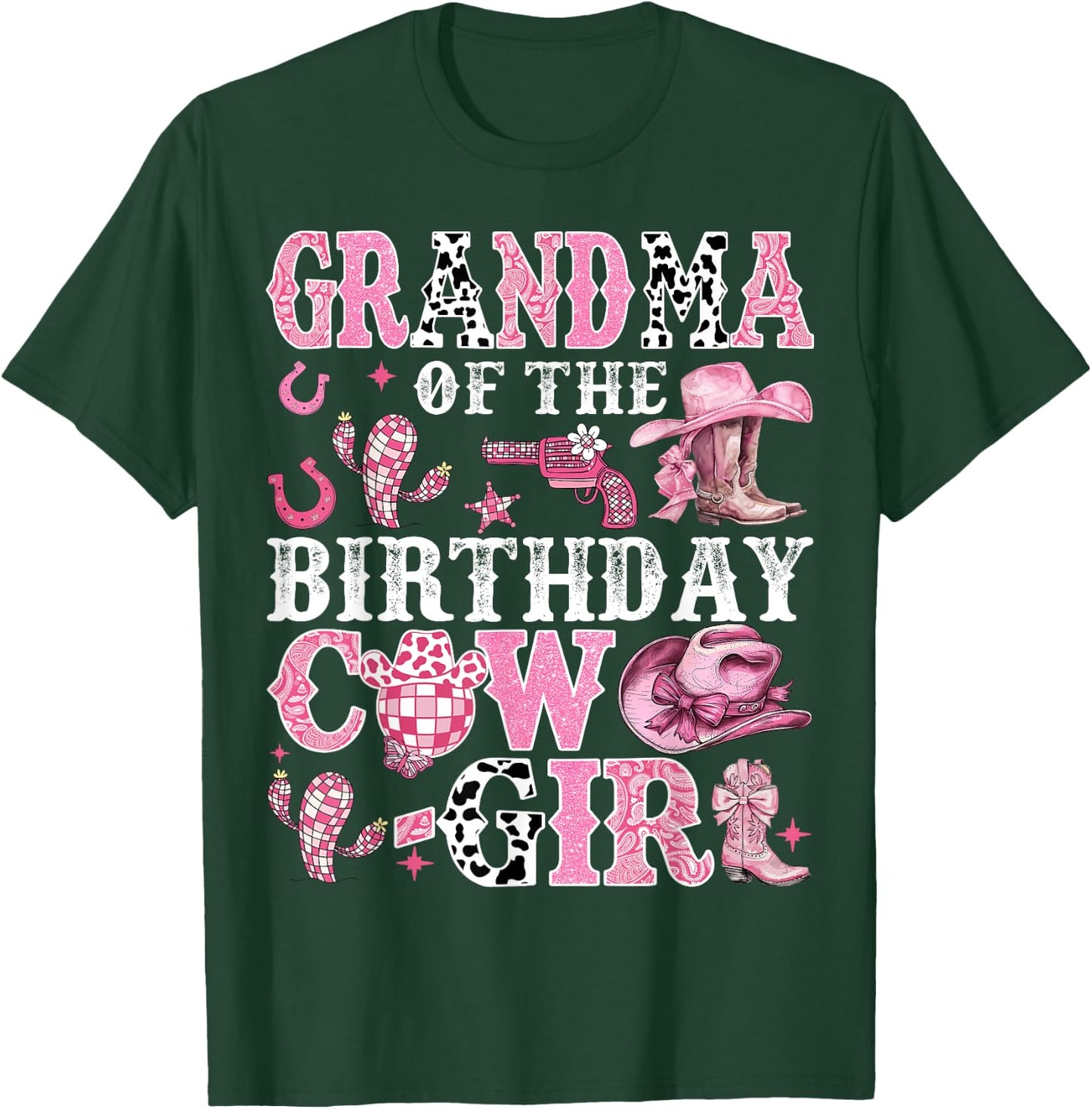 Grandma Of The Birthday Cow-Girl Rodeo Cow Girl Birthday T-Shirt - T-Shirt | Forest