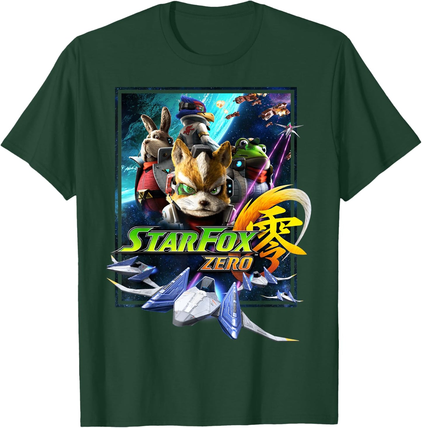 Nintendo Star Fox Zero Space Group Shot Graphic T-Shirt - T-Shirt | Forest