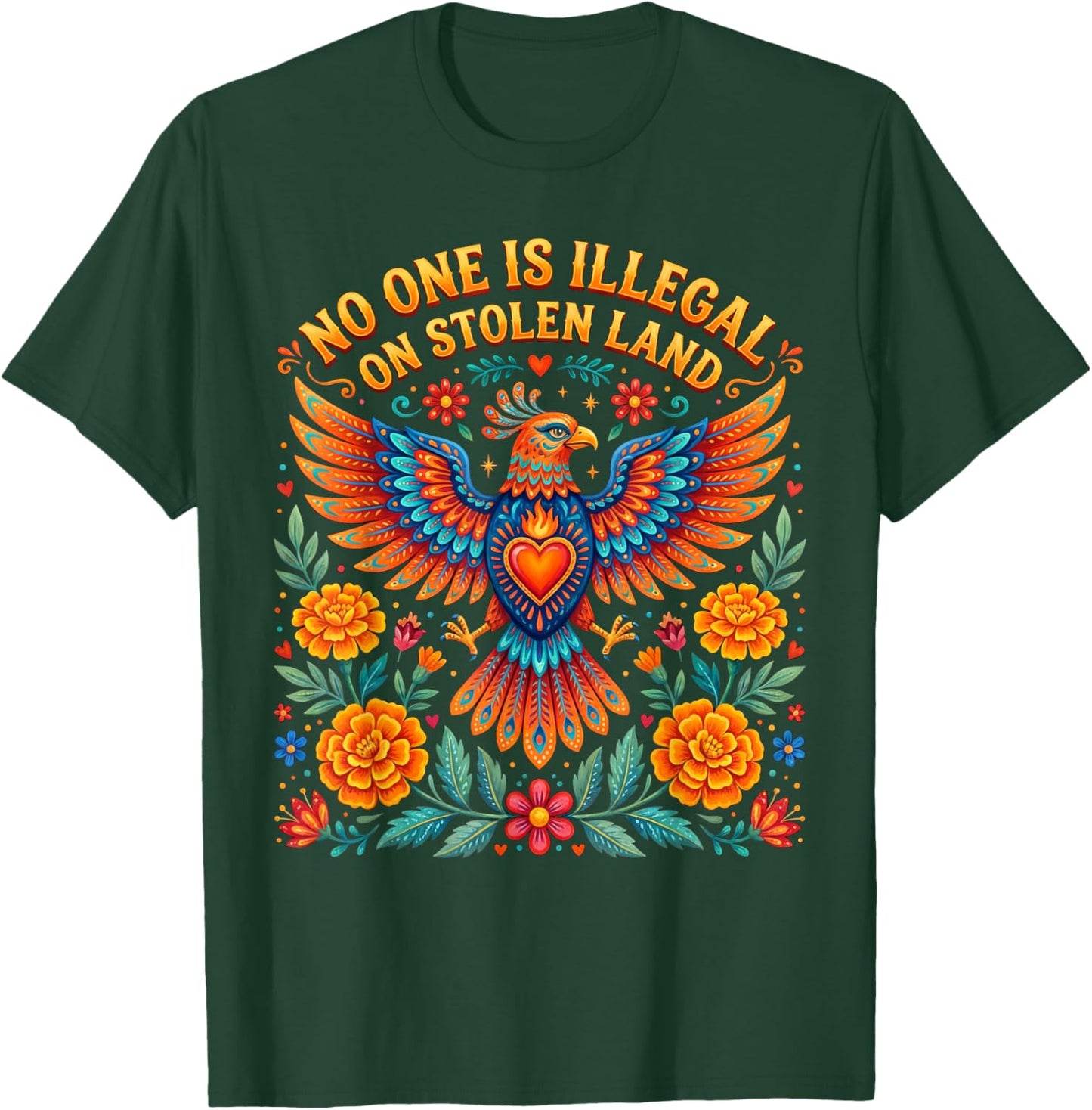 No One is Illegal On Stolen Land Native Americans Vintage T-Shirt - T-Shirt | Forest