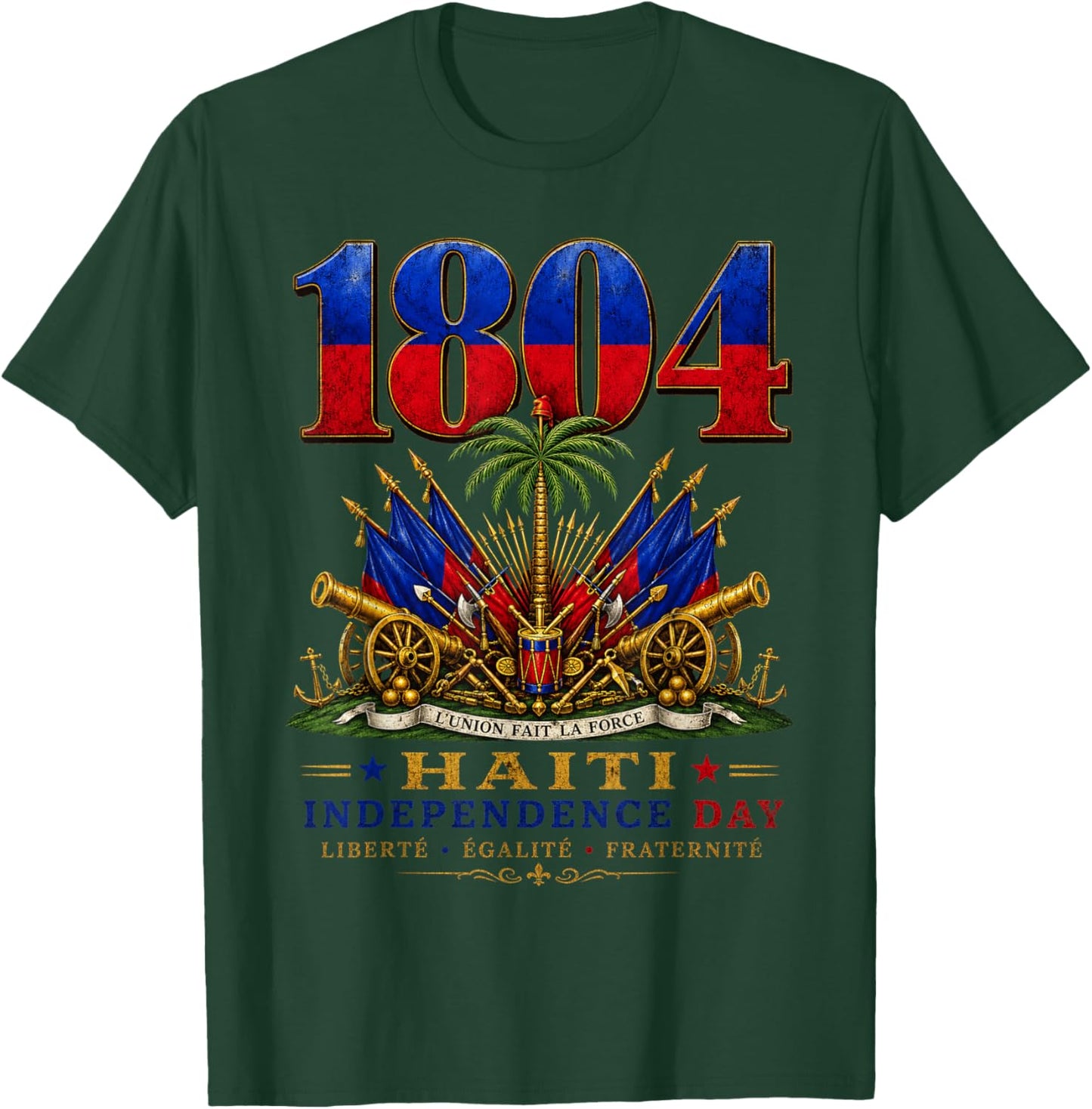 Haitian Revolution 1804 Haiti Independence Day Pride Flag T-Shirt - T-Shirt | Forest