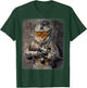Tabby Cat as Army Commando in Full Tactical Gear T-Shirt - T-Shirt | Forest