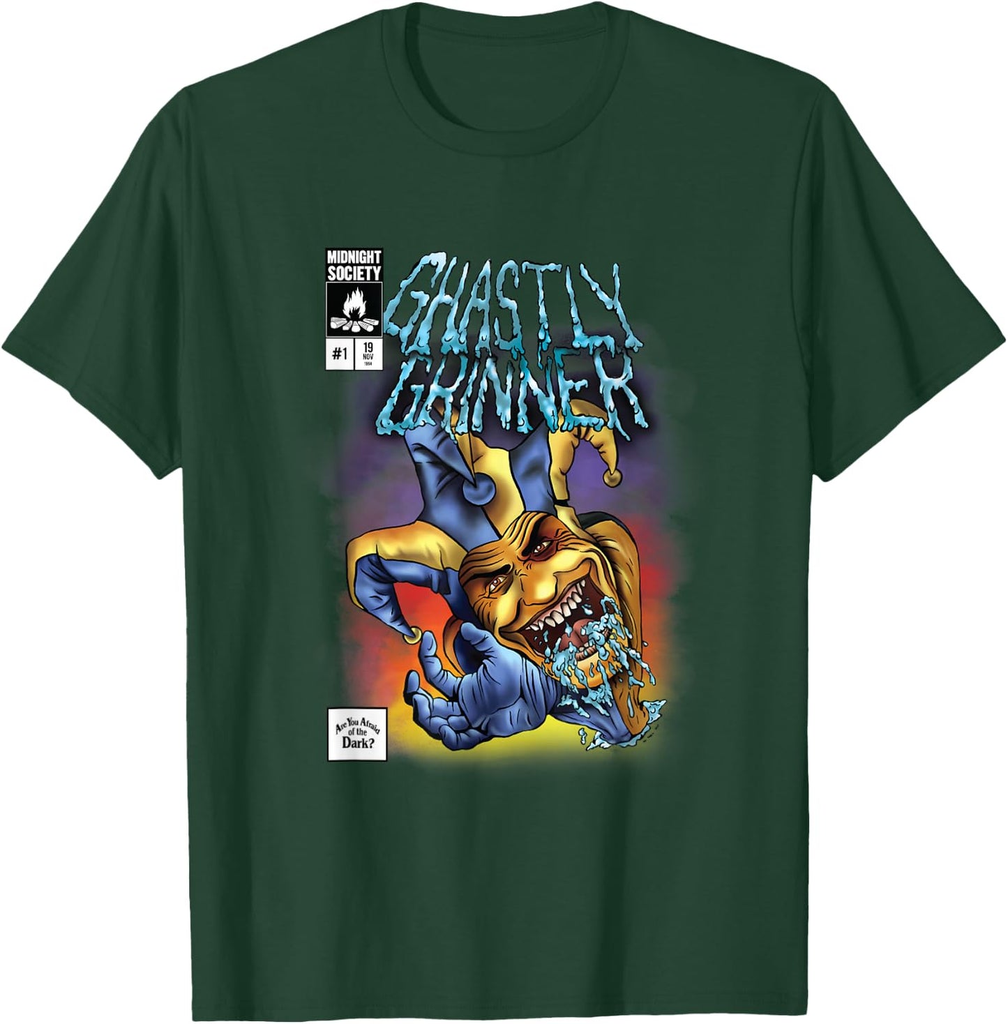 Ghastly Grinner Midnight Society Clown Saliva T-Shirt - T-Shirt | Forest