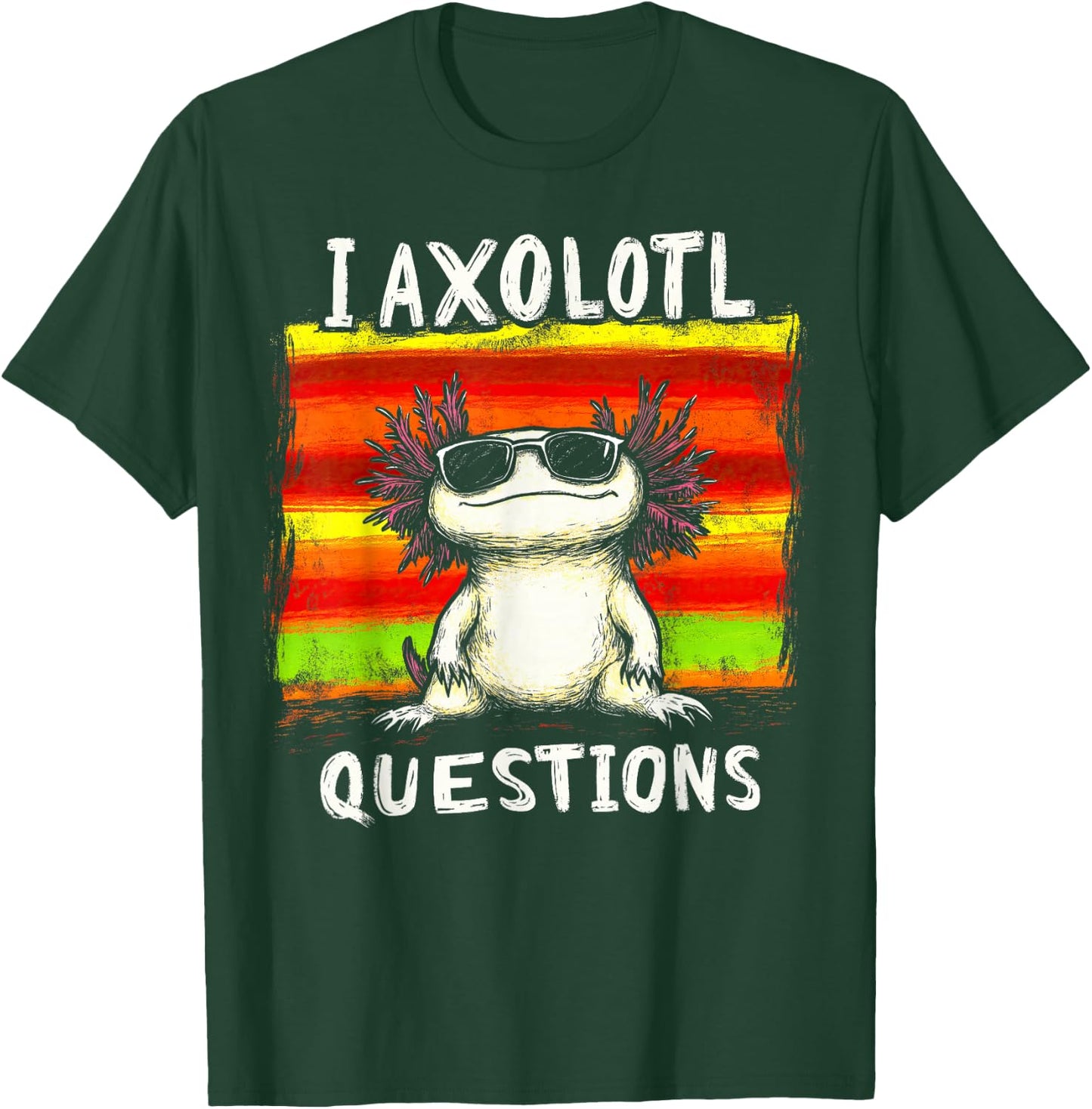 Funny for Kids Boys Girls I Axolotl Questions T-Shirt - T-Shirt | Forest