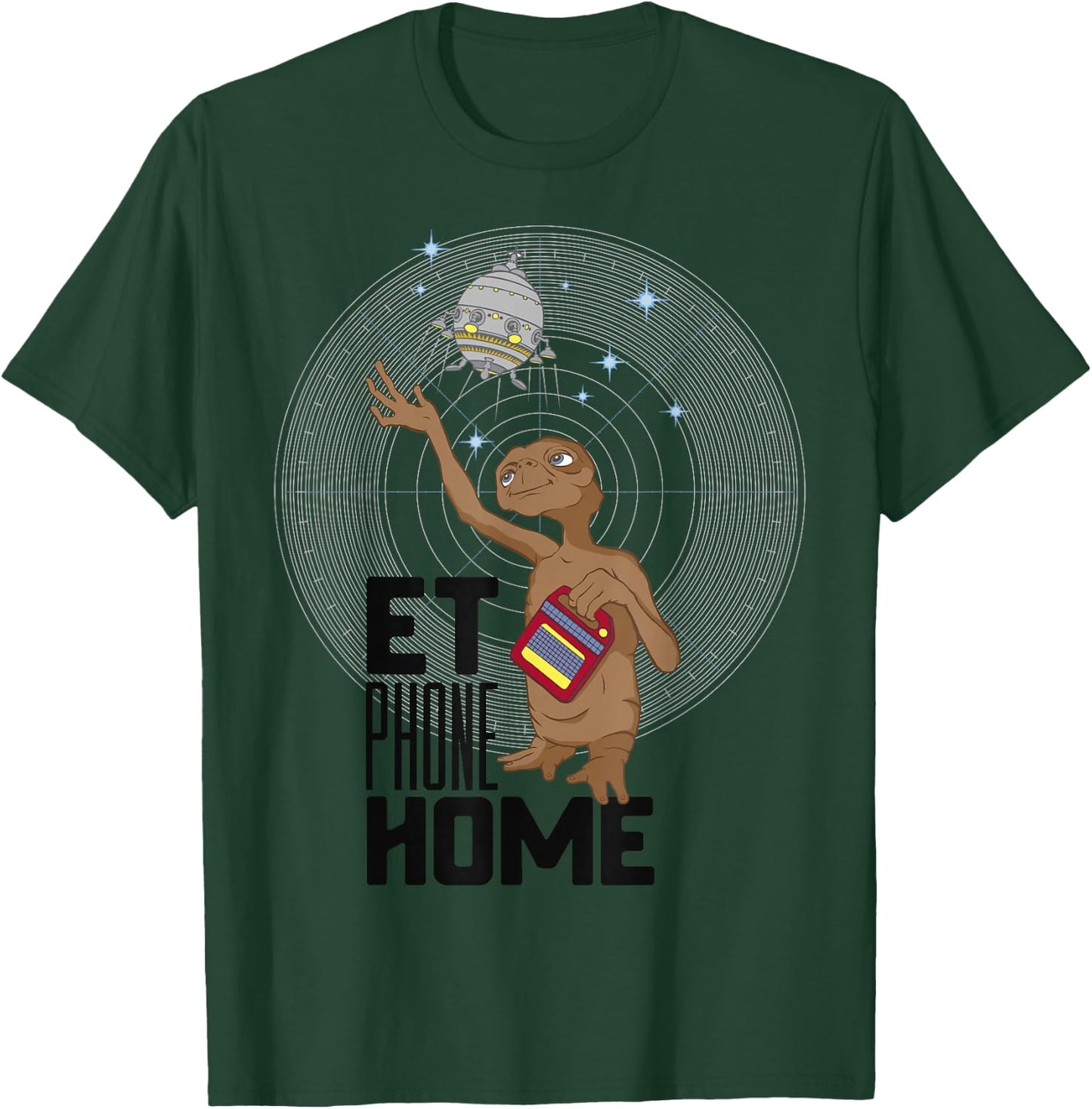 E.T. Phone Home Spaceship Flying Away Graphic T-Shirt - T-Shirt | Forest