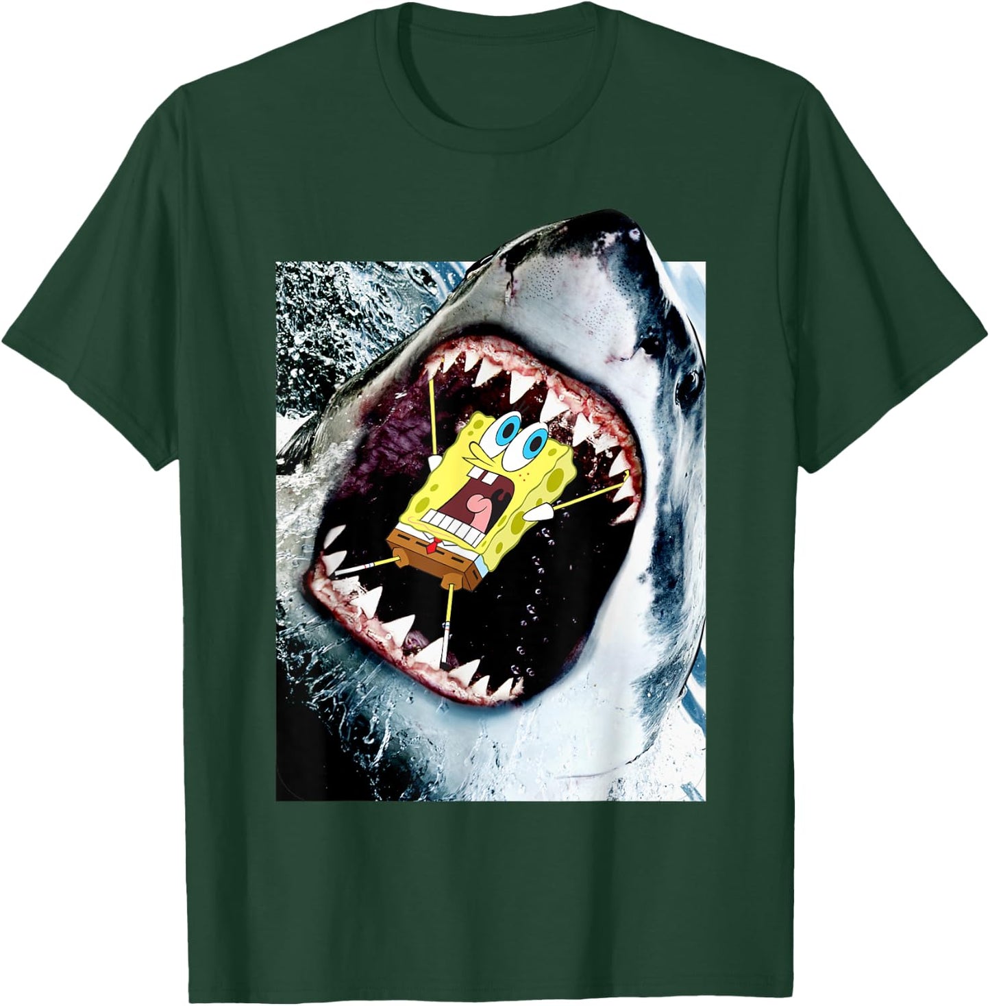 Spongebob SquarePants Shark Attack T-Shirt - T-Shirt | Forest