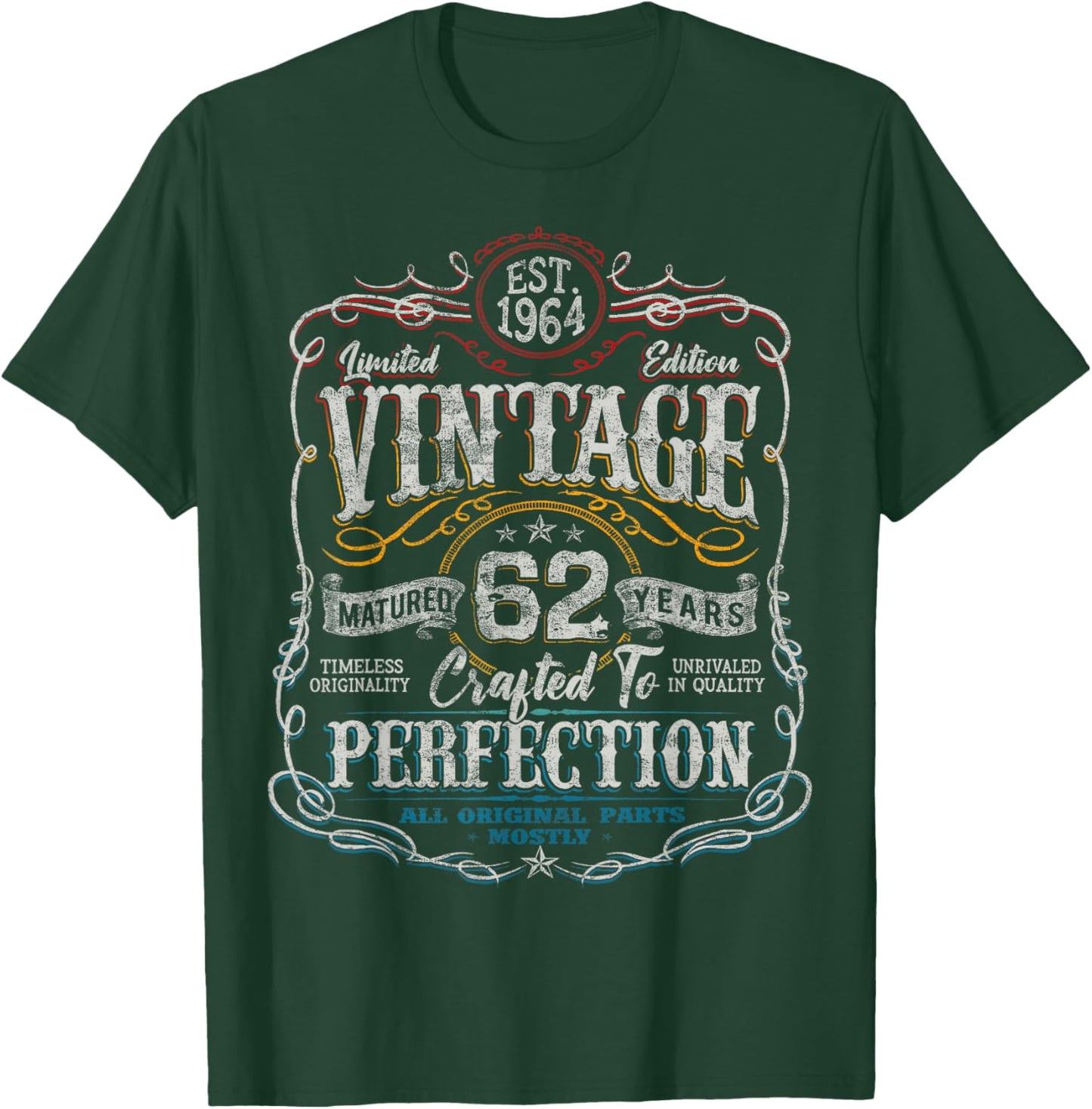 Vintage 1964 Limited Edition Shirt 62 Year Old 62nd Birthday T-Shirt - T-Shirt | Forest