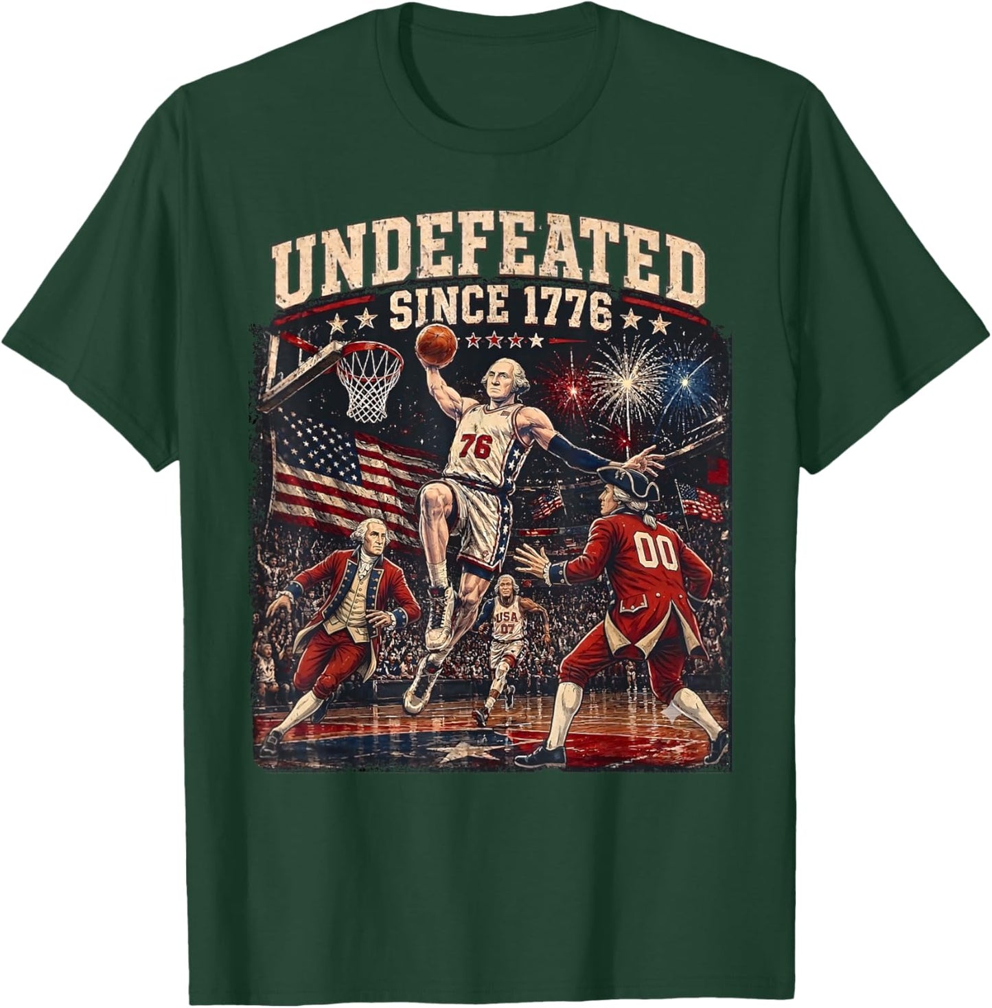 George Washington Undefeated Since 1776 Basketball USA T-Shirt - T-Shirt | Forest