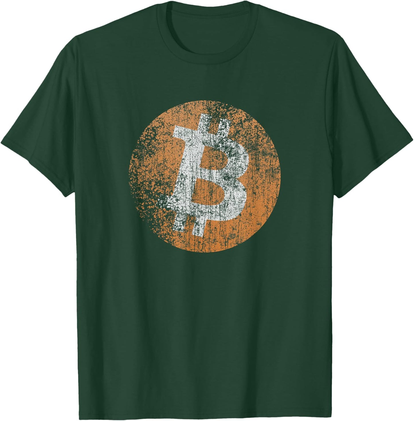 Vintage Distressed Bitcoin Logo Design, Retro Crypto, Money T-Shirt - T-Shirt | Forest