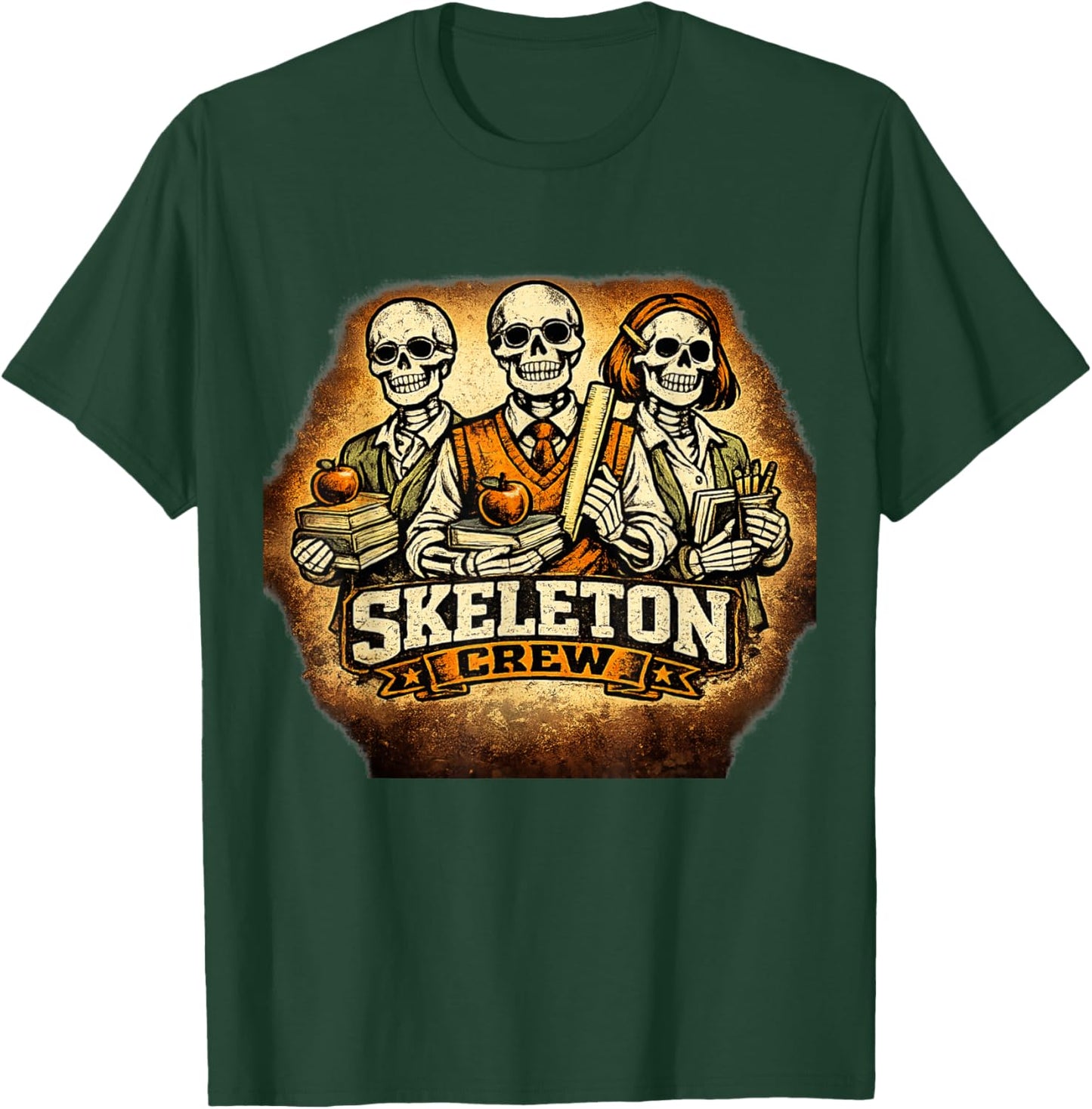 Skeleton Crew Teacher Halloween T-Shirt - T-Shirt | Forest