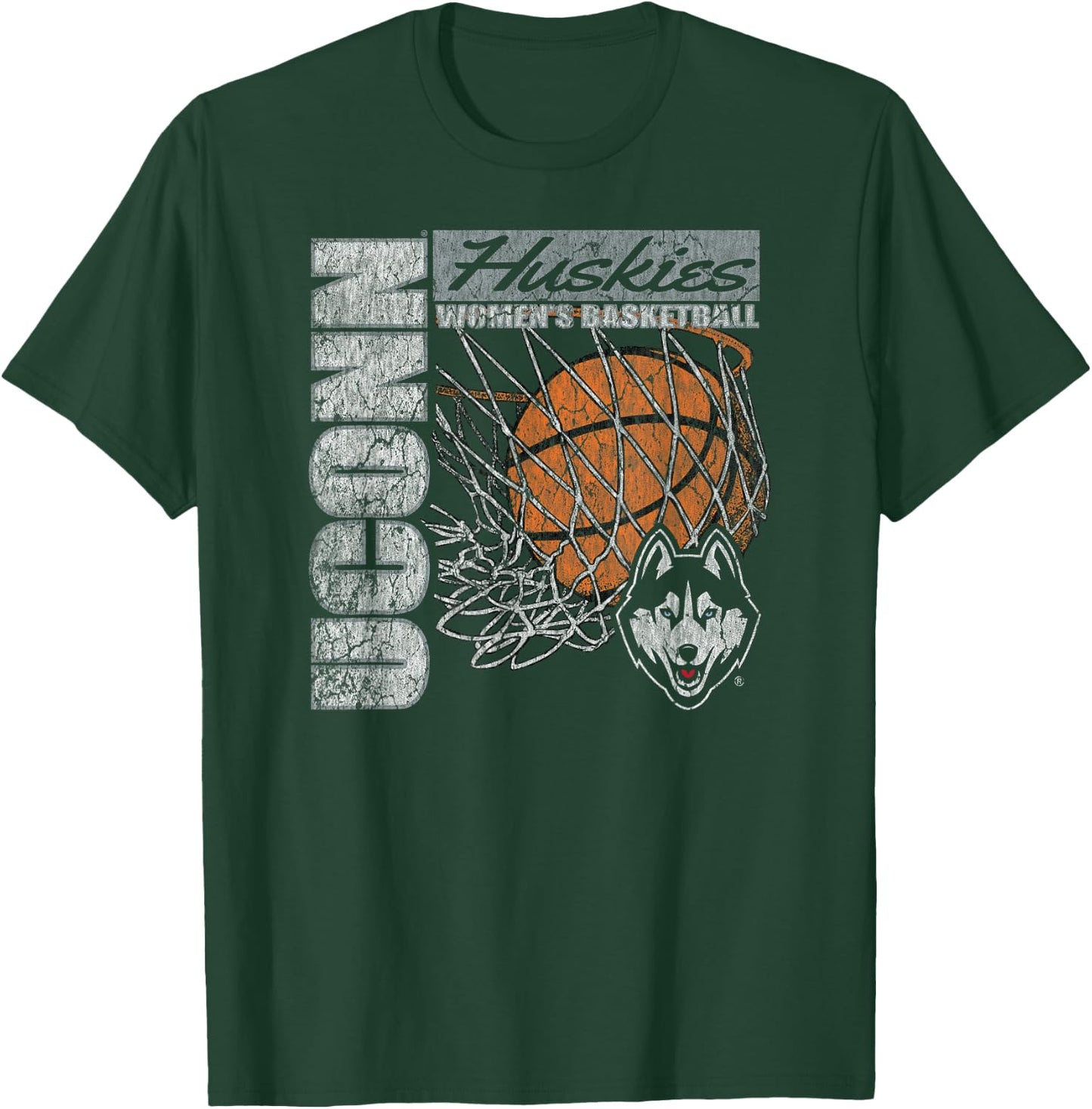 Connecticut Huskies Women's Basketball Vintage 90's Navy T-Shirt - T-Shirt | Forest