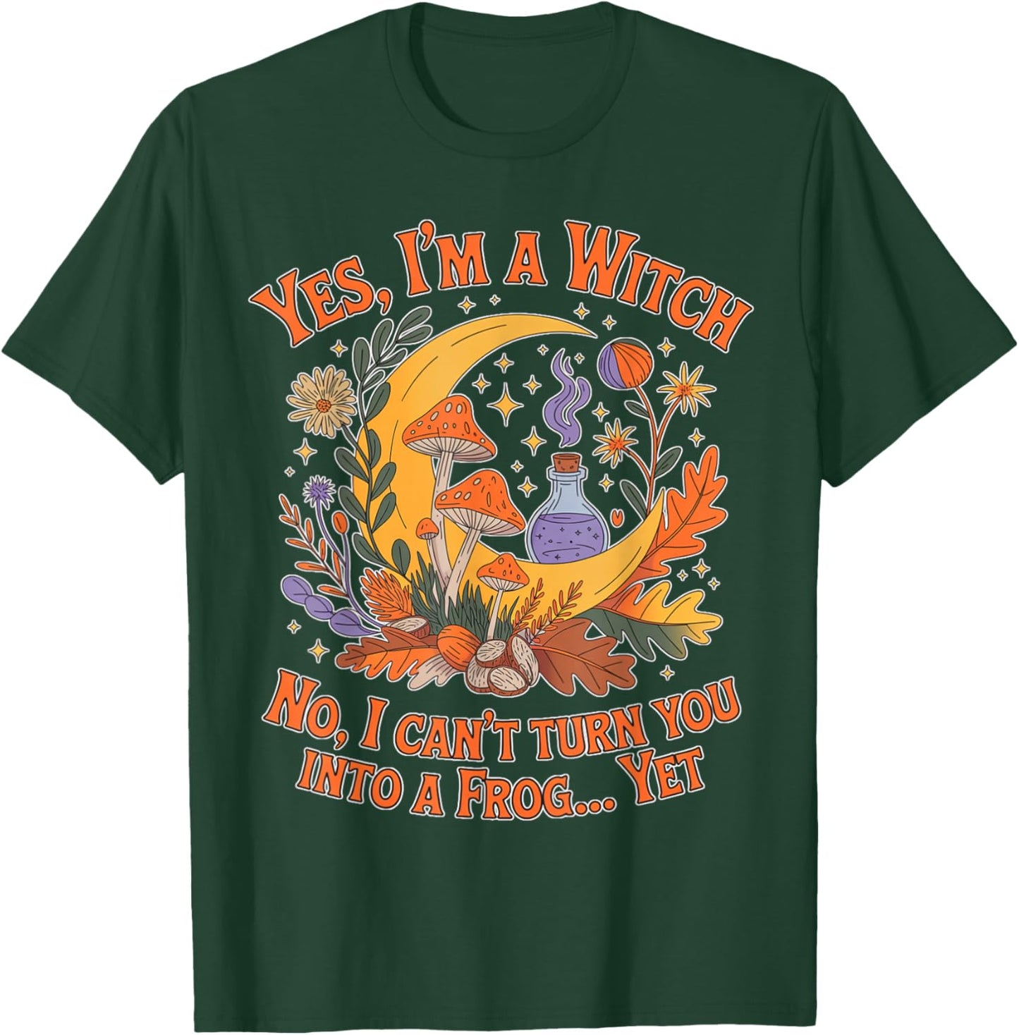 Can't Turn You Into A Frog Witchcraft Moon Goth Occult T-Shirt - T-Shirt | Forest