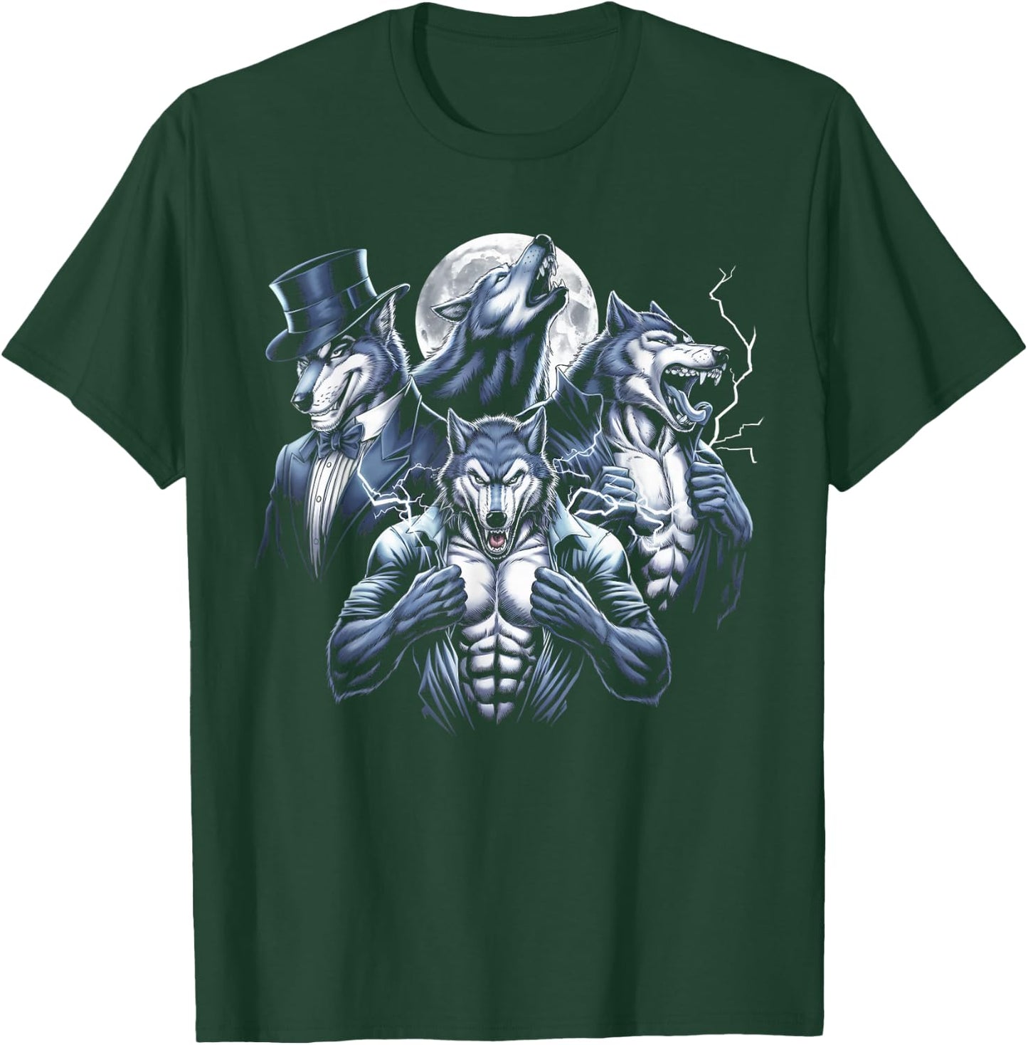 Werewolf Alpha Wolf Meme Male Art Artwork Lycanthrope T-Shirt - T-Shirt | Forest