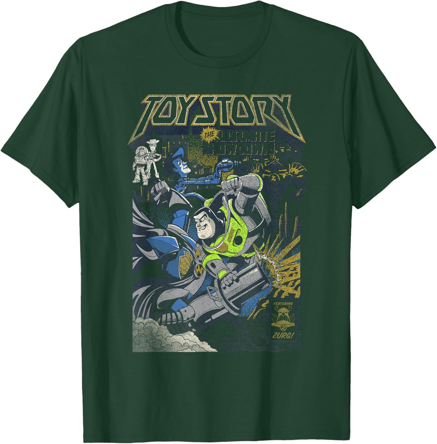 Disney Pixar Toy Story Woody And Buzz Zurg Ultimate Showdown T-Shirt - T-Shirt | Forest
