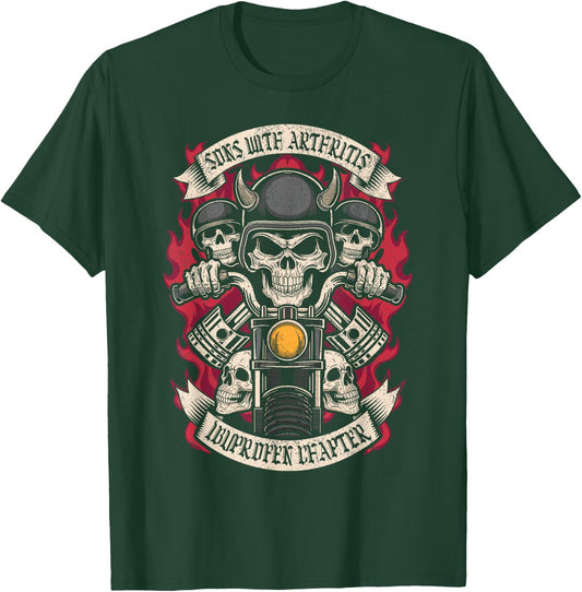 Sons with Arthritis Ibuprofen Chapter Skulls Motorcycle Men T-Shirt - T-Shirt | Forest