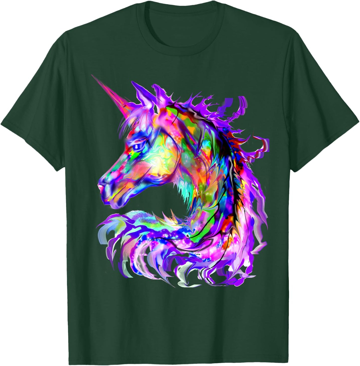 Purple Unicorn Gift Colorful Psychedelic kawaii Trippy alt T-Shirt - T-Shirt | Forest