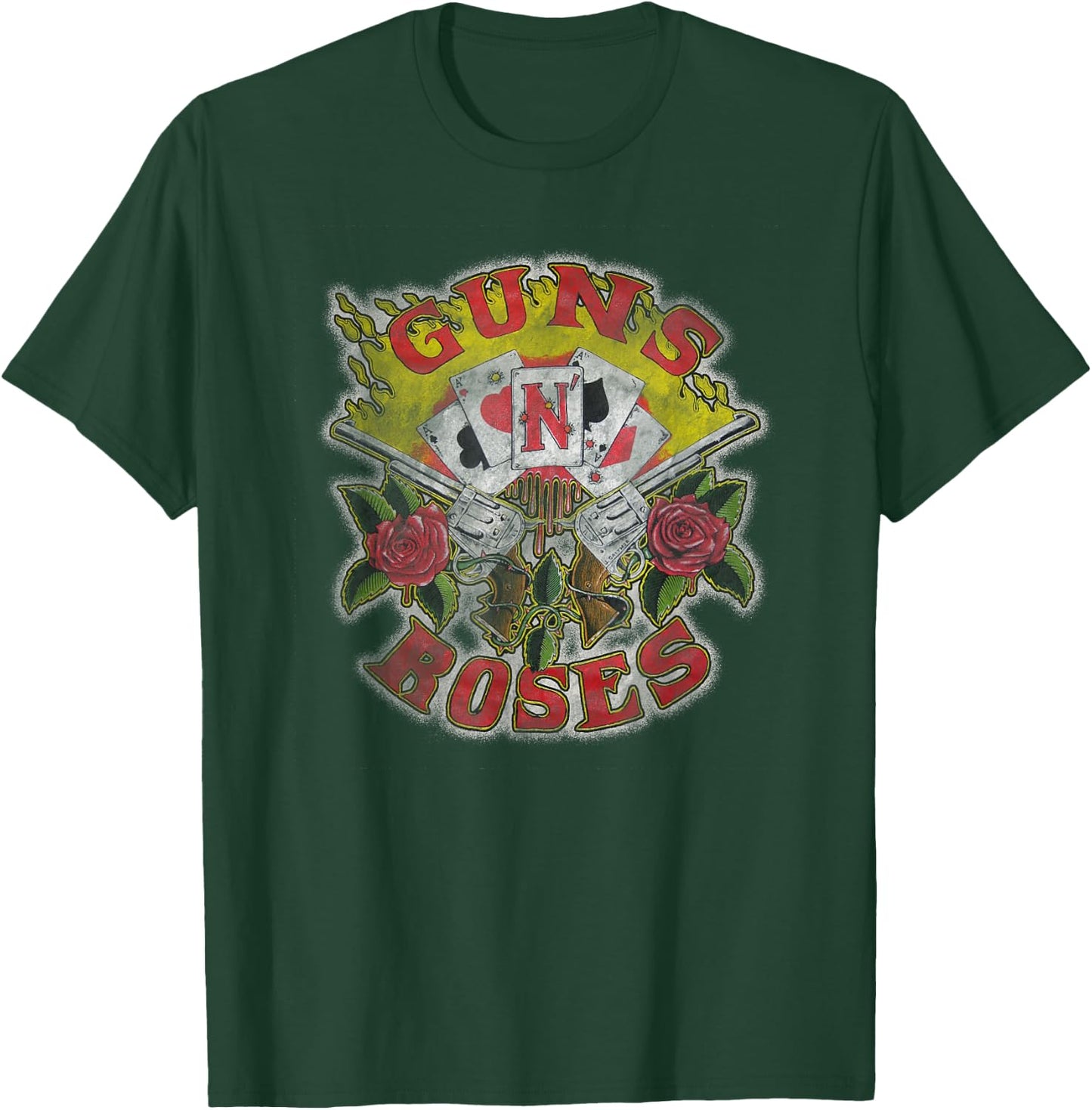 Guns N' Roses Official Cards Distress Small T-Shirt - T-Shirt | Forest