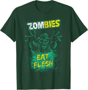 Funny Zombies Eat Flesh , Women & Kids Halloween T-Shirt - T-Shirt | Forest