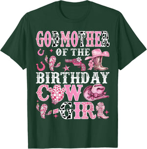 GodMother Of The Birthday Cow-Girl Rodeo Cow Girl Birthday T-Shirt - T-Shirt | Forest