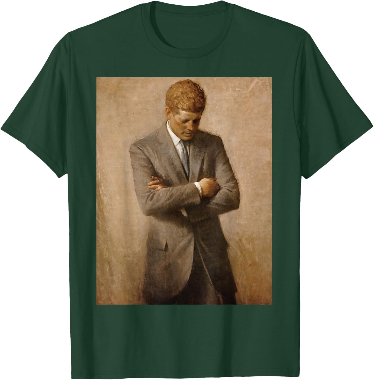 JFK Portrait John F Kennedy USA Historical Most Love USA T-Shirt - T-Shirt | Forest
