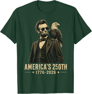 250 Anniversary USA Men Women 250th Anniversary USA Lincoln T-Shirt - T-Shirt | Forest