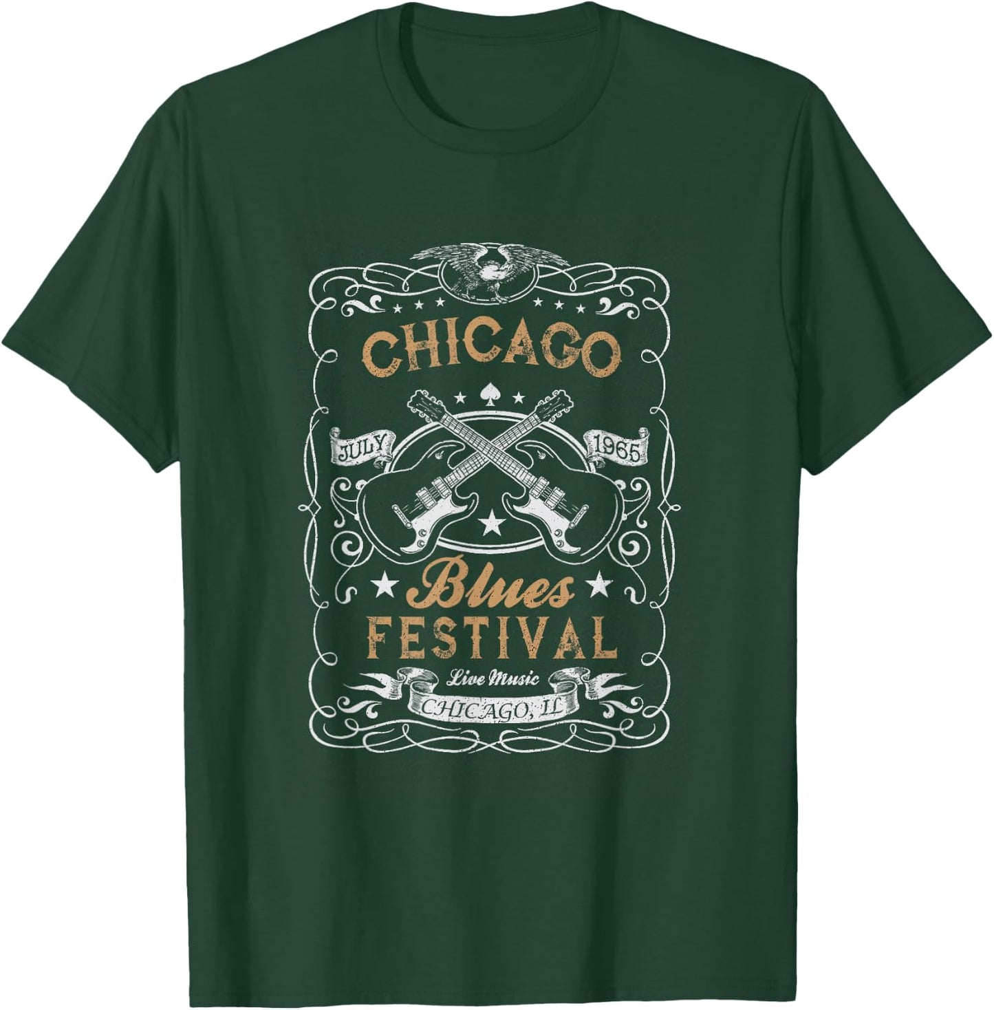 Chicago Blues Festival Blues Guitar T-Shirt - T-Shirt | Forest
