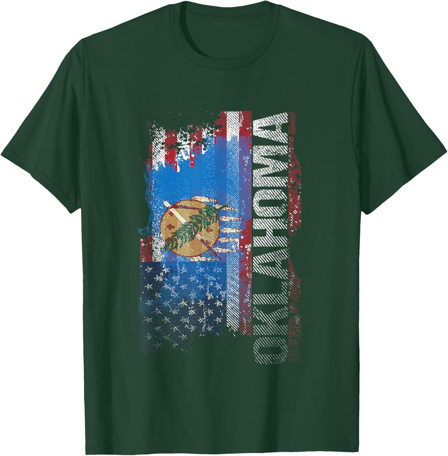 Oklahoma State USA Flag Souvenir Gift Women Kids Men T-Shirt - T-Shirt | Forest