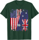 Australian Roots | Half American Flag Australia T-Shirt - T-Shirt | Forest