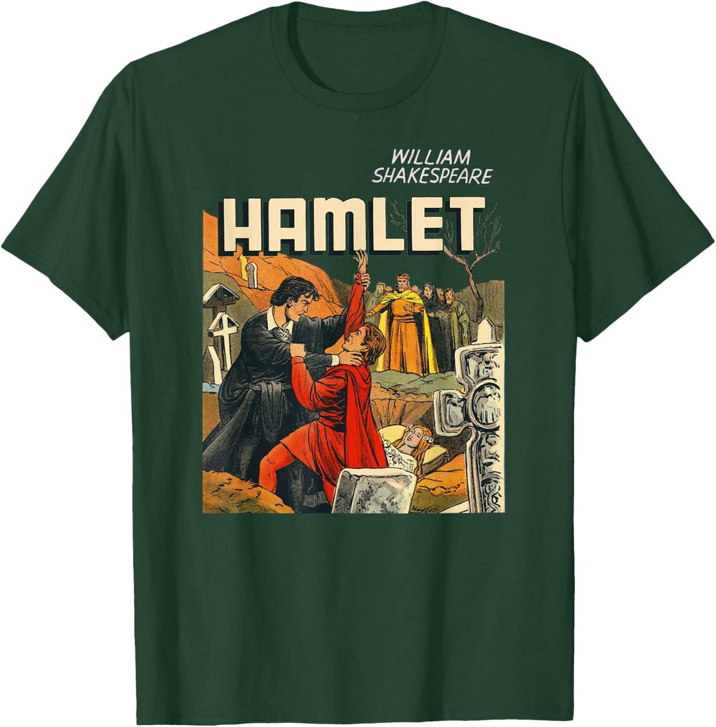 Vintage Shakespeare Hamlet Shirt-Hamlet Laertes Ophelia T-Shirt - T-Shirt | Forest