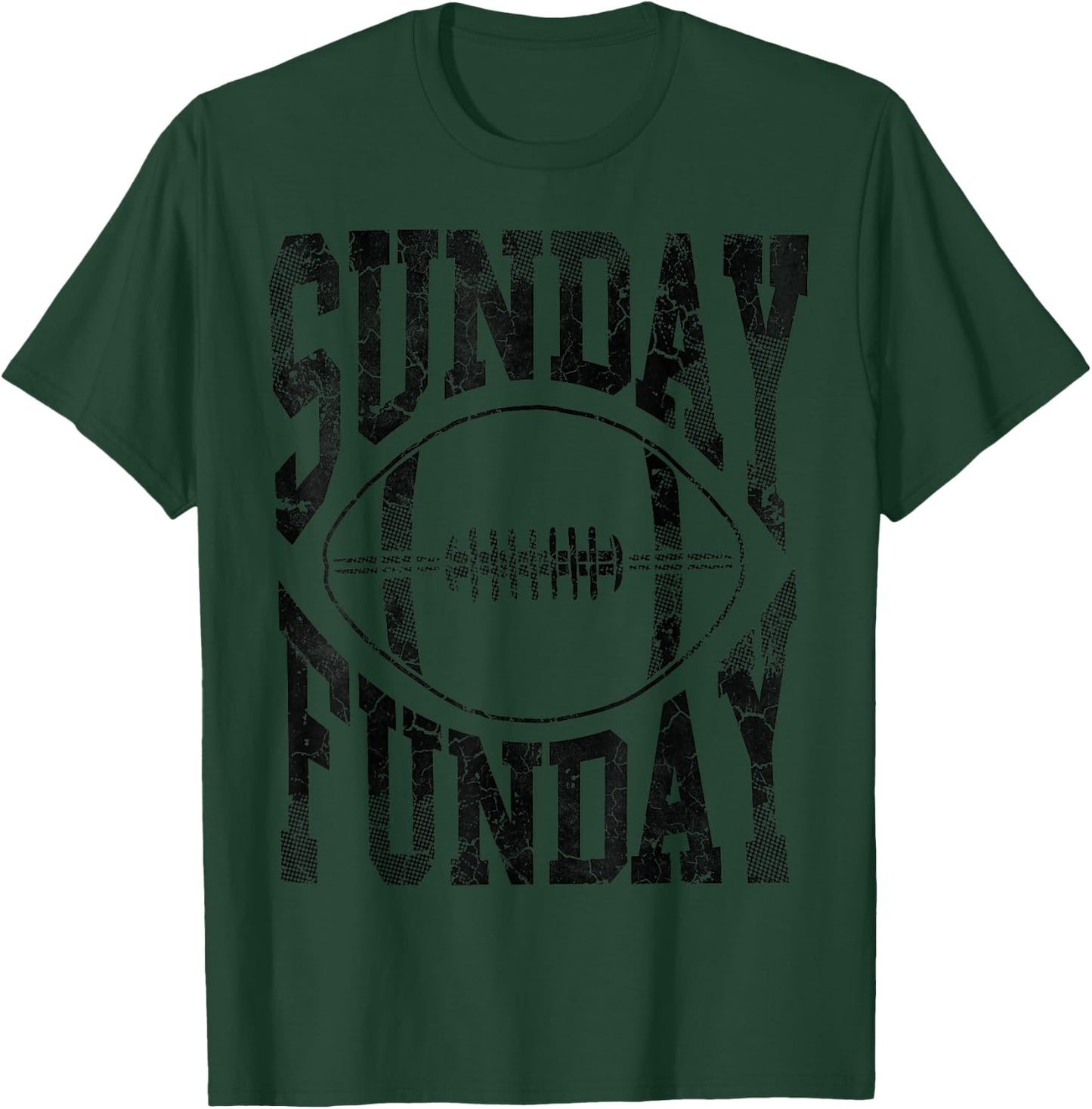 Vintage Sunday Funday Football Men Women Kids T-Shirt - T-Shirt | Forest