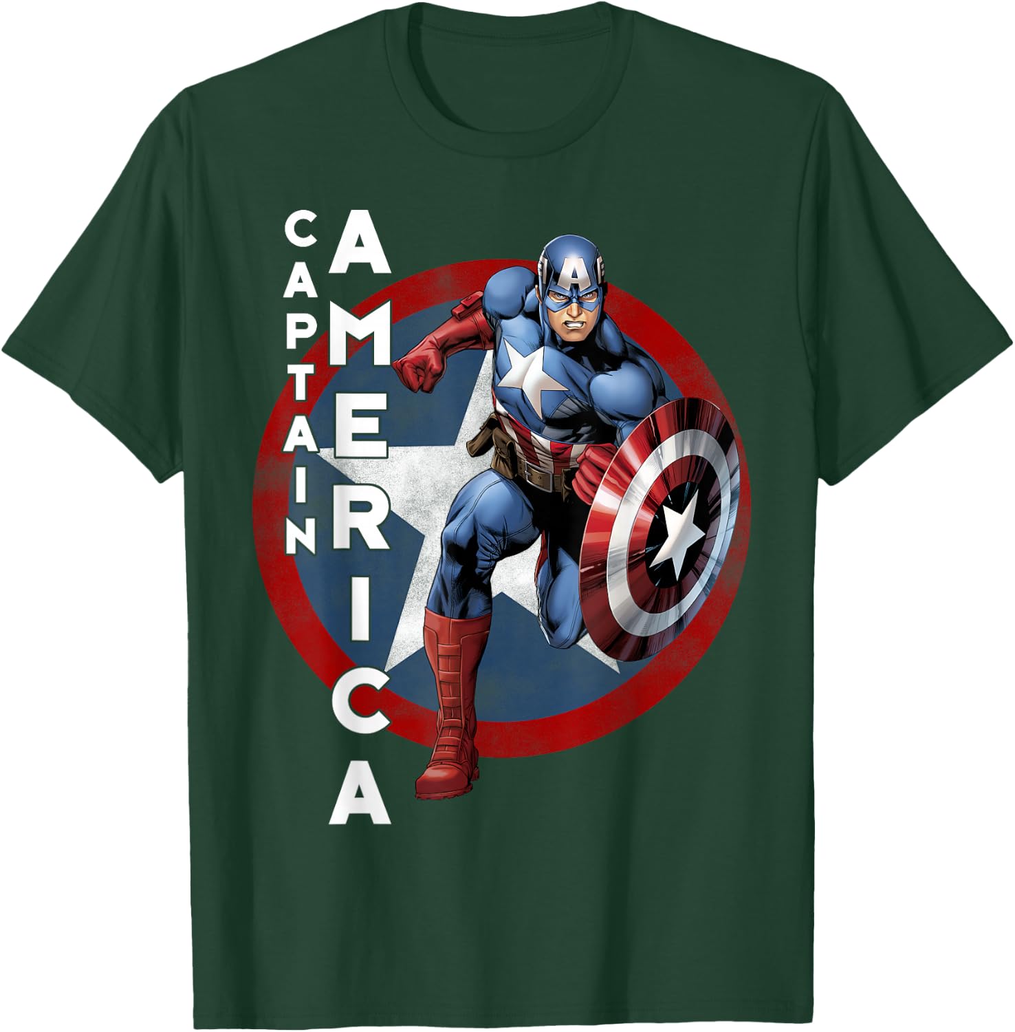 Marvel Avengers Vintage Captain America Avengers Icon Small T-Shirt - T-Shirt | Forest