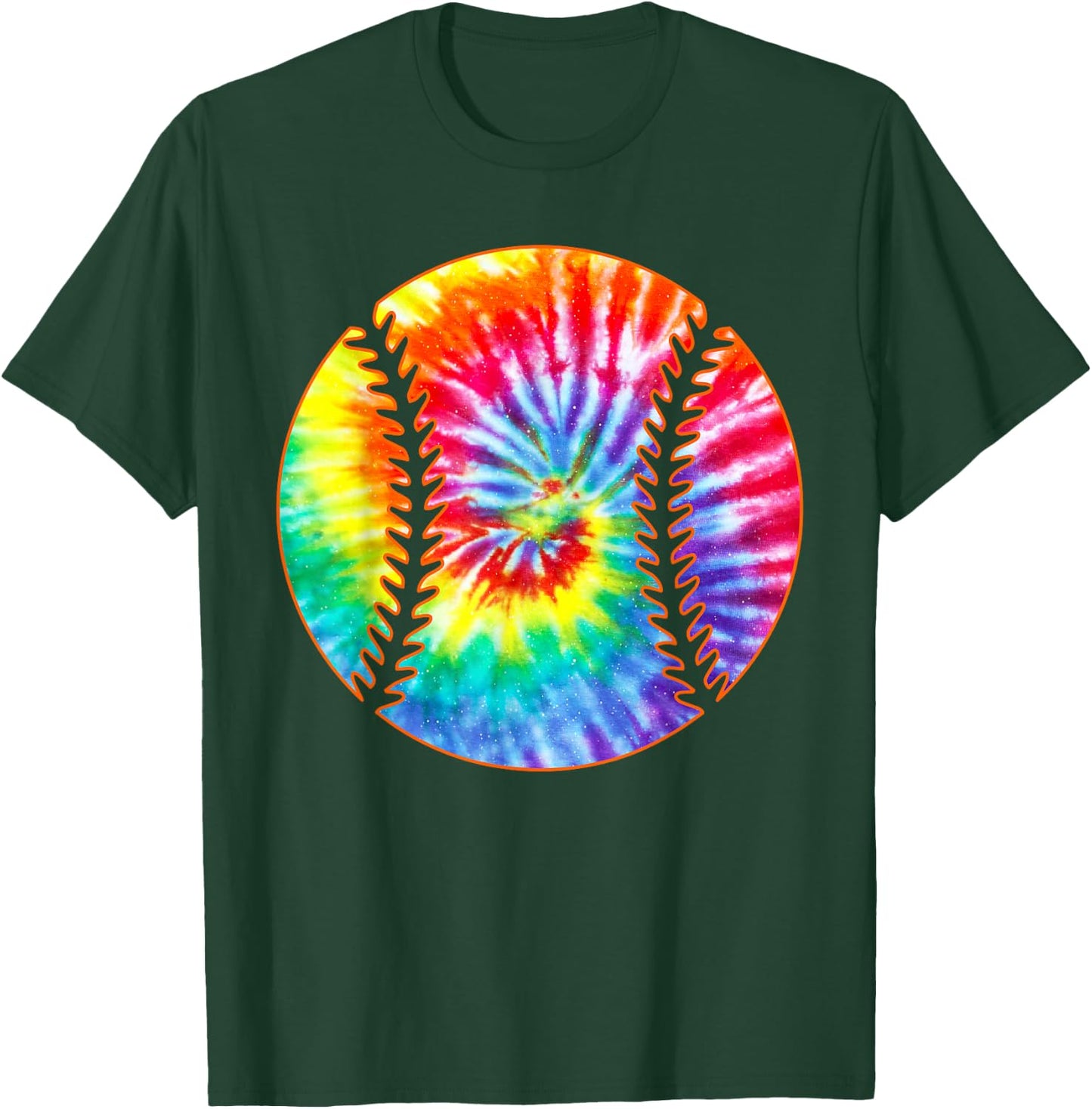 Tie Dye Colorful Baseball Lover Player Cute Tie Dye Baseball T-Shirt - T-Shirt | Forest