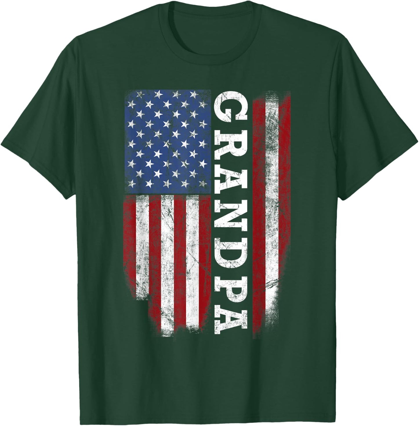 Grandpa Flag Shirt - USA American Flag for Proud Grandfather Men T-Shirt - T-Shirt | Forest